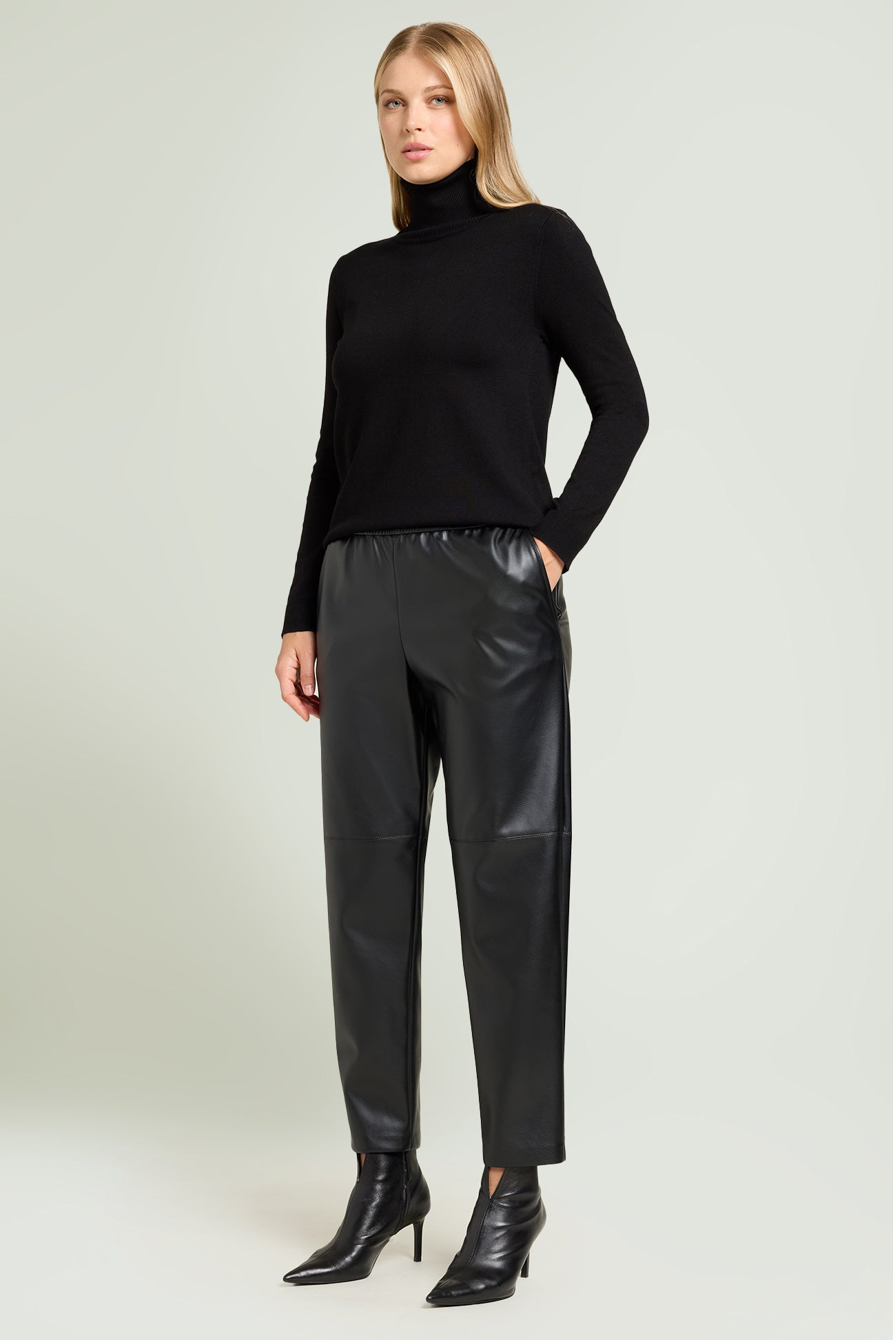 PANTALONI PULL-ON IN TESSUTO SPALMATO