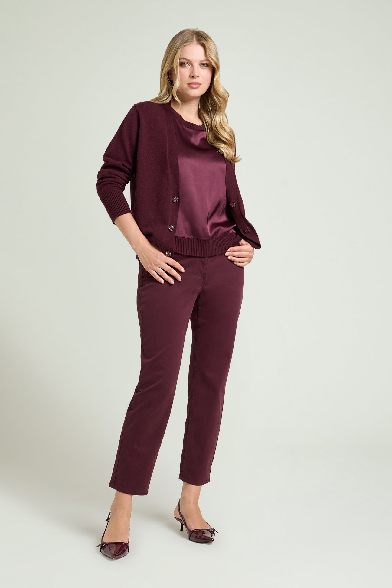 TOP IN RASO E TRICOT