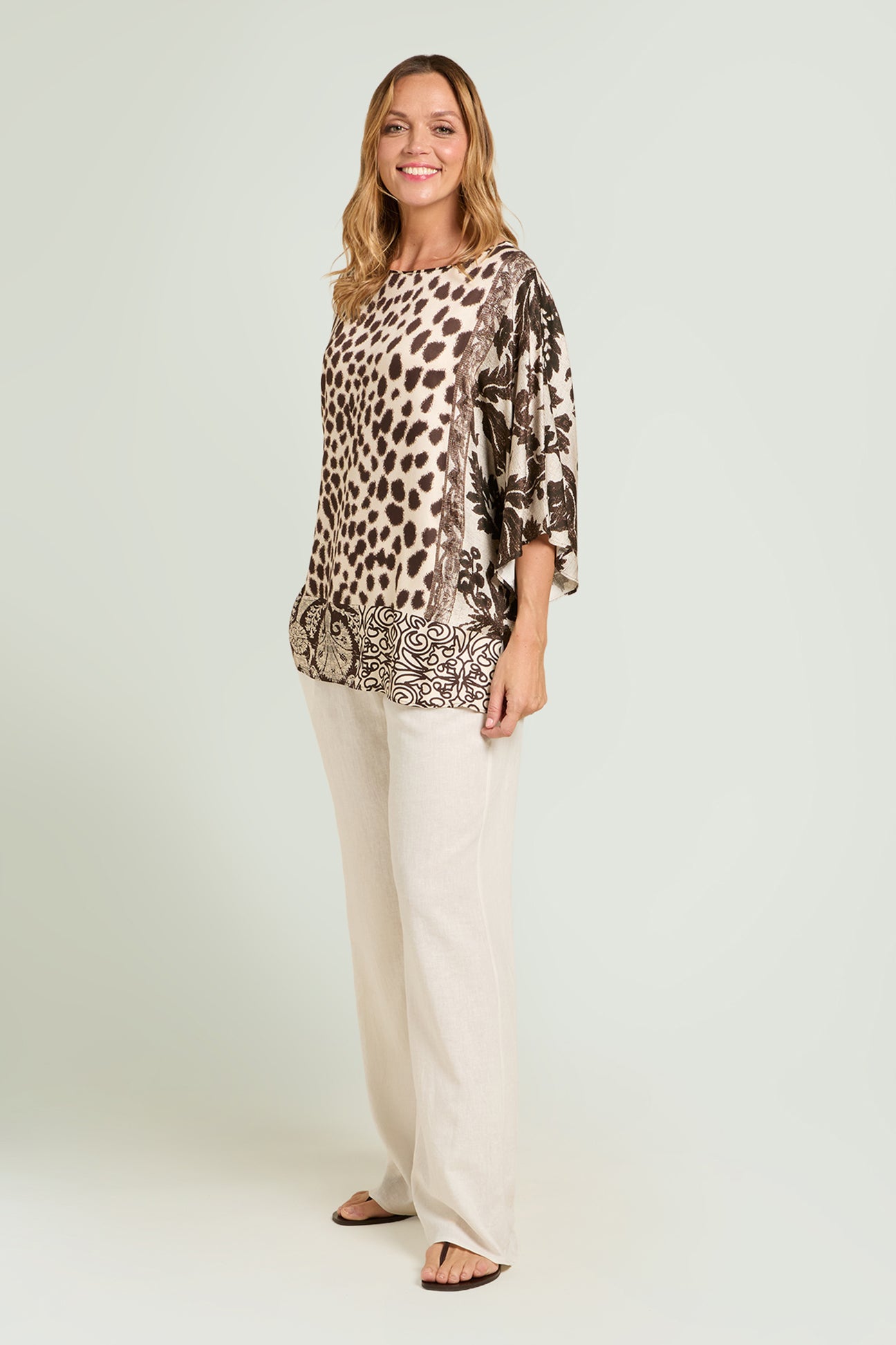 BLUSA STAMPATA IN SATIN