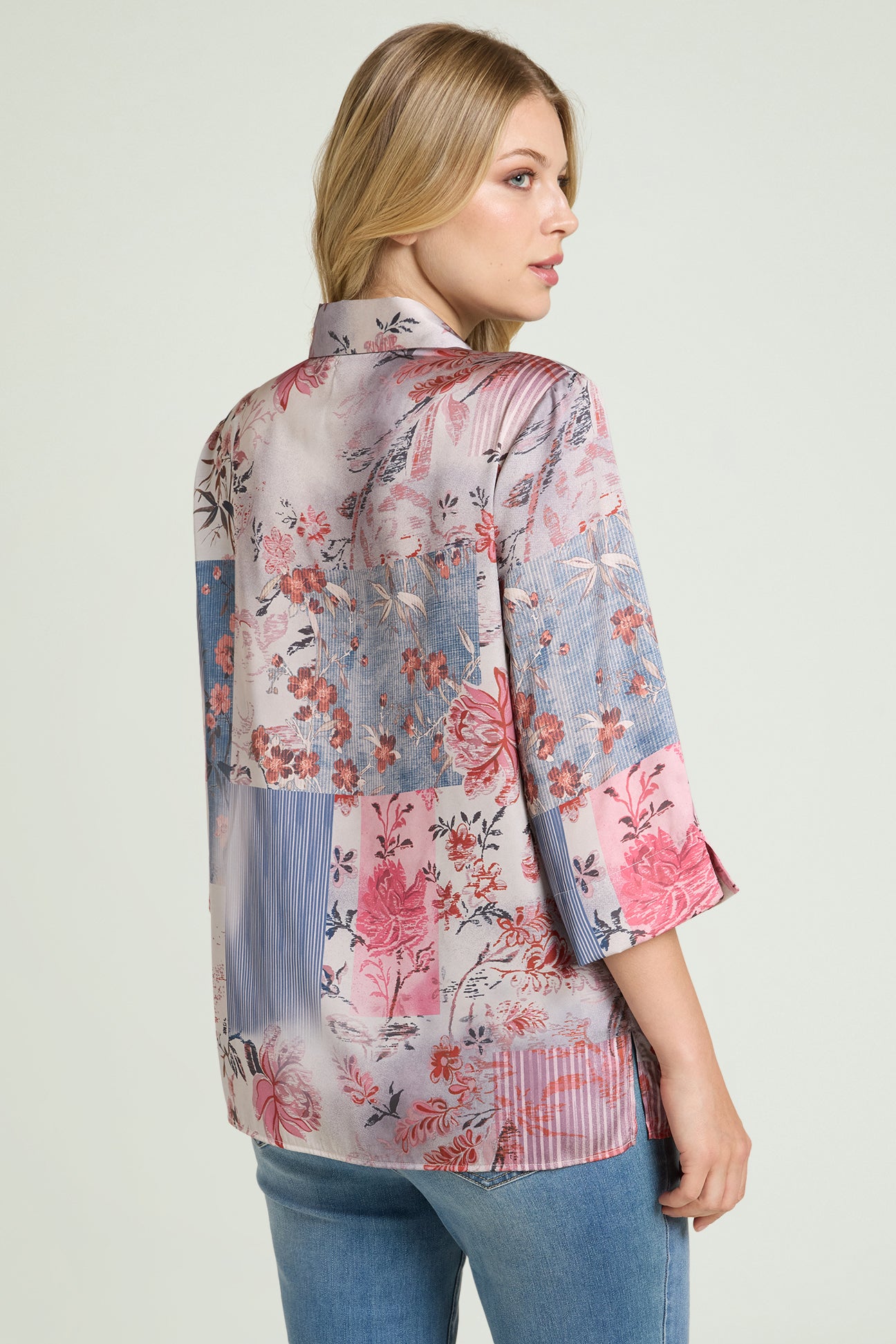 CAMICIA IN SATIN STAMPATO