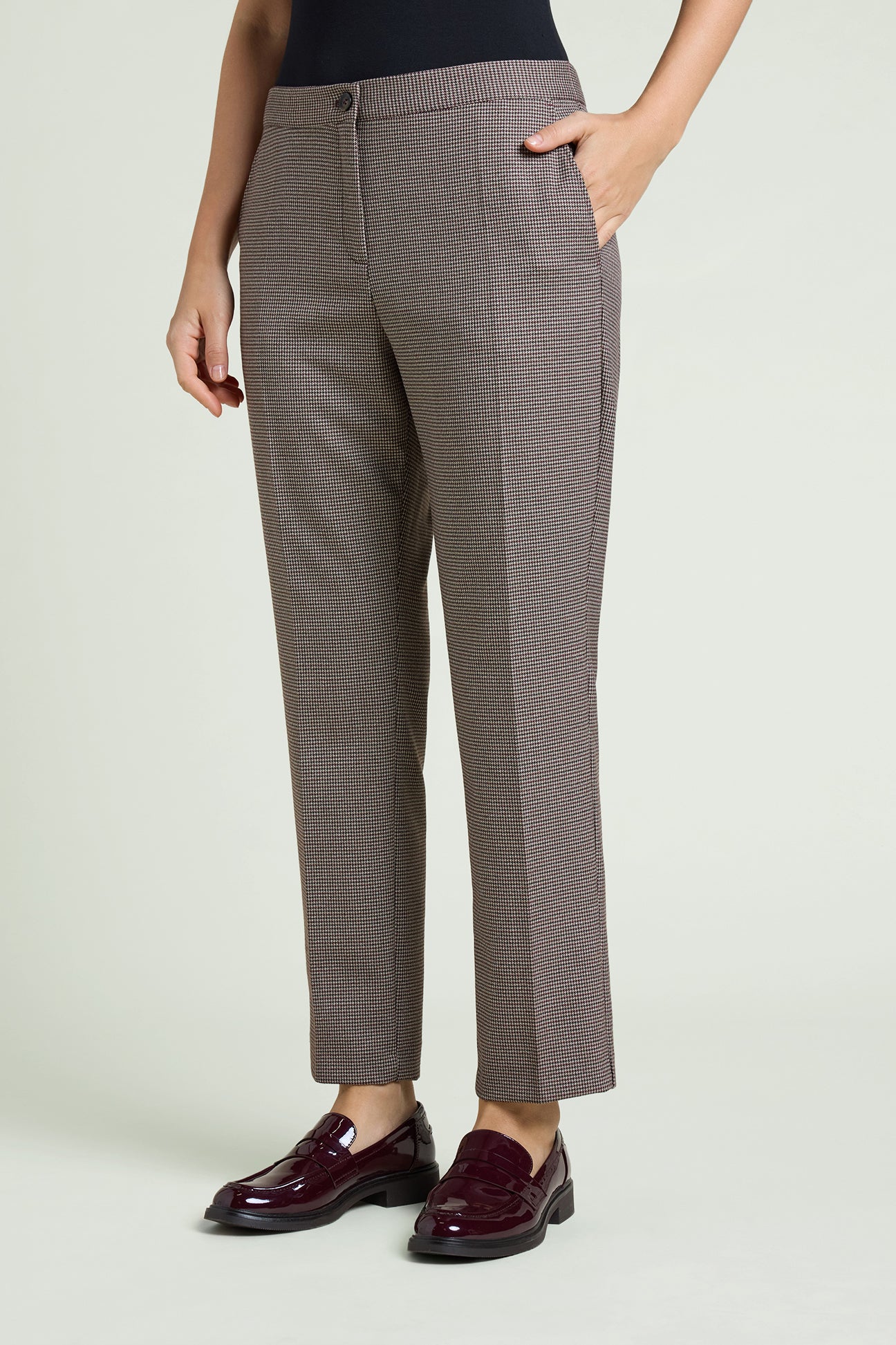 PANTALONI A SIGARETTA IN PIED-DE-POULE