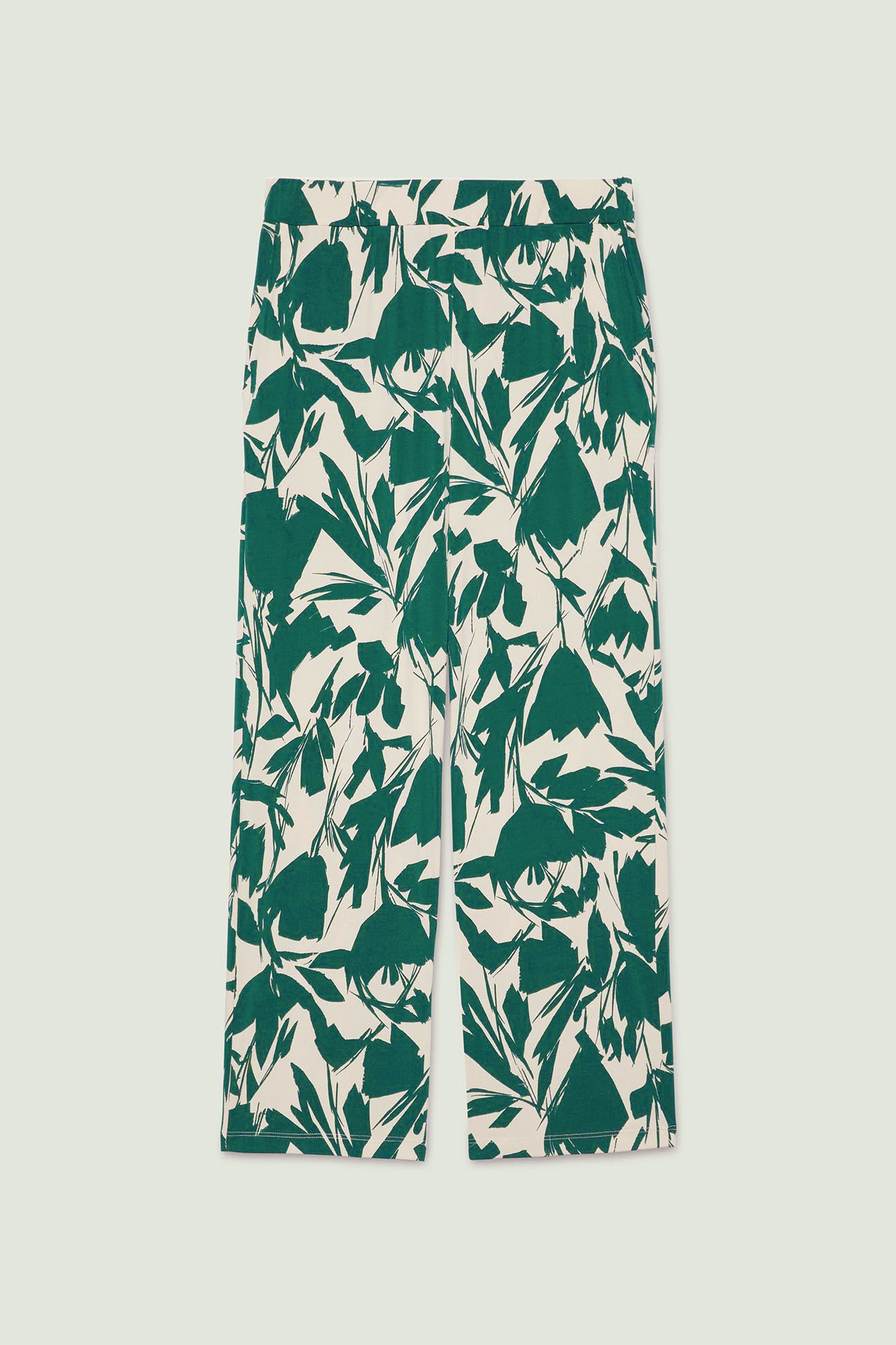 PANTALONI PULL-ON CROPPED IN JERSEY STAMPATO