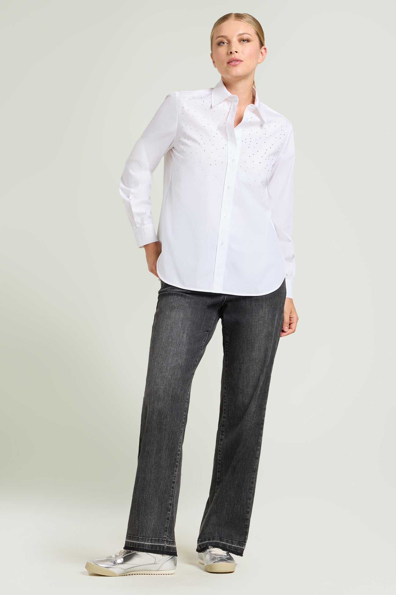 CAMICIA IN POPELINE RICAMATA