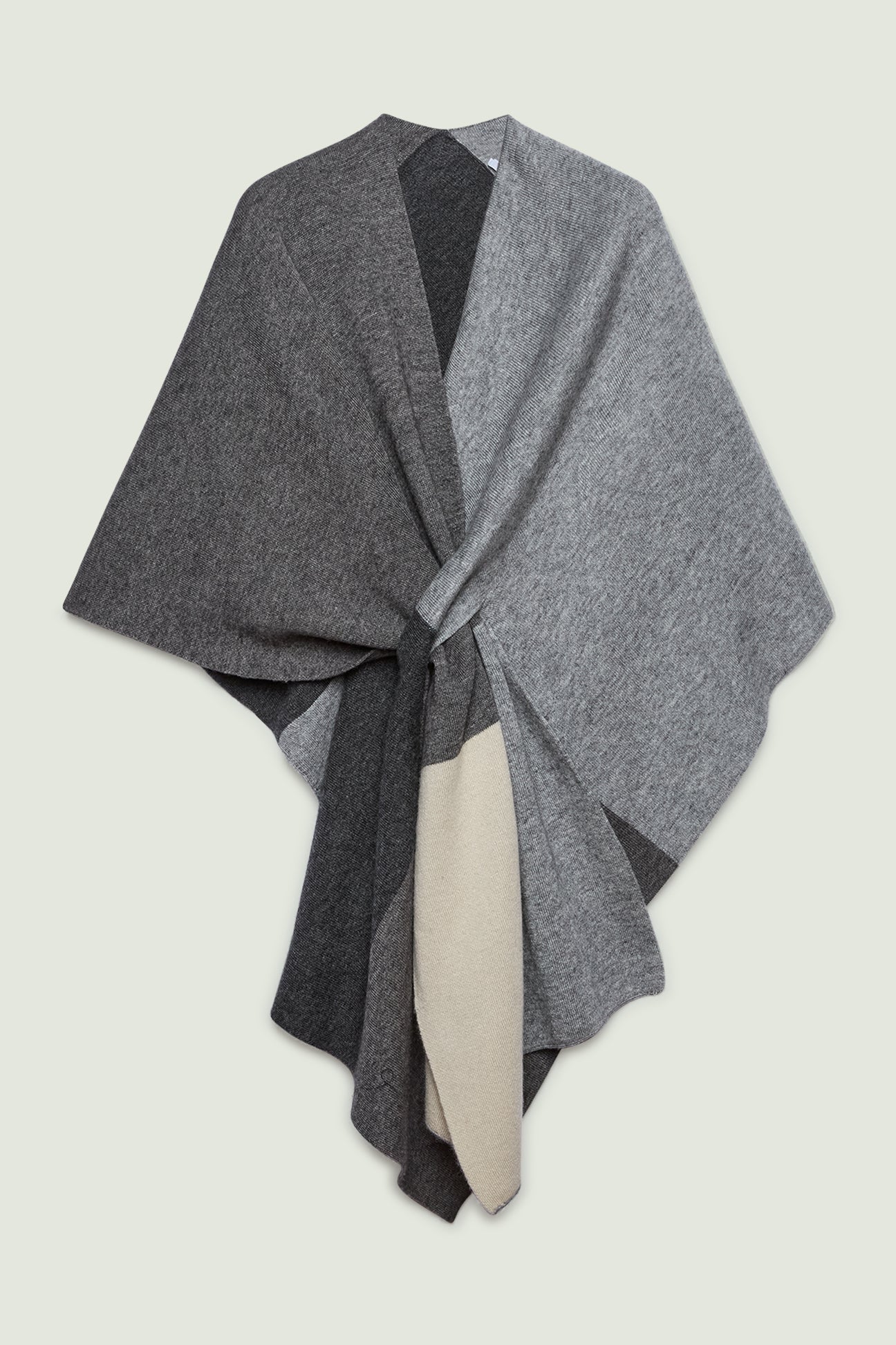 MANTELLA IN MAGLIA COLOR BLOCK