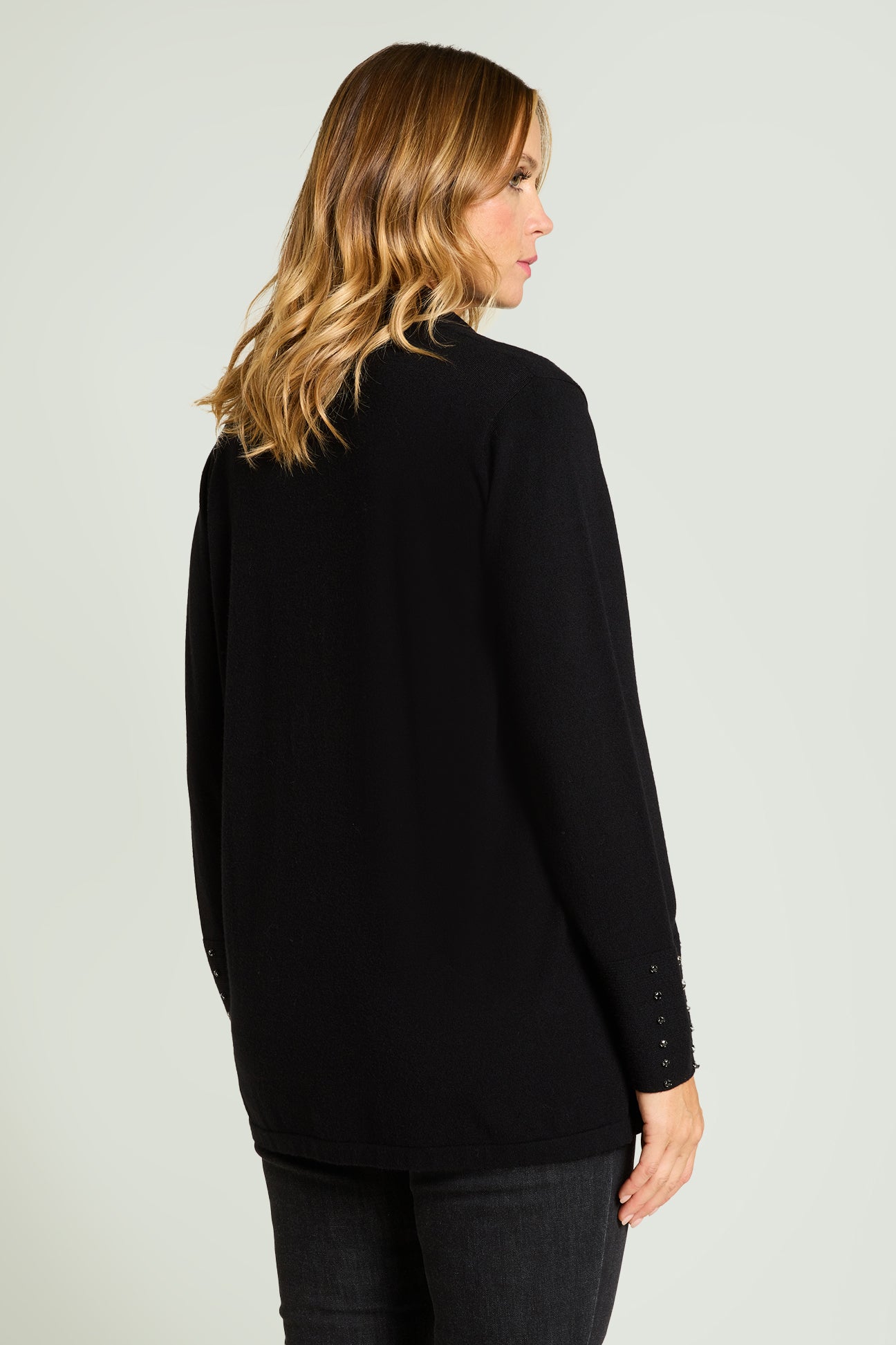 CARDIGAN RICAMATO CON EFFETTO TWIN SET