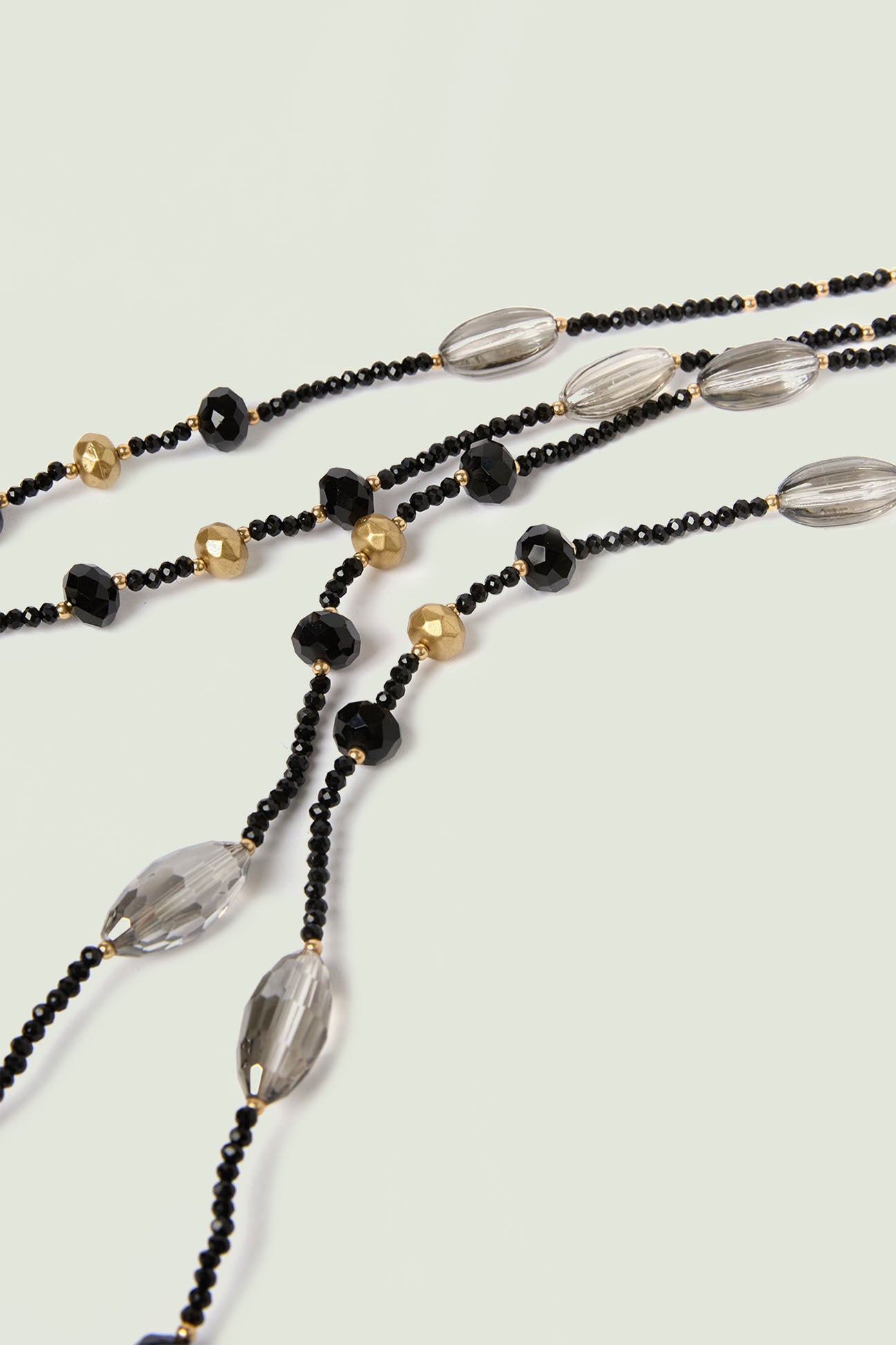 COLLANA A DUE FILE CON MIX DI PIETRE