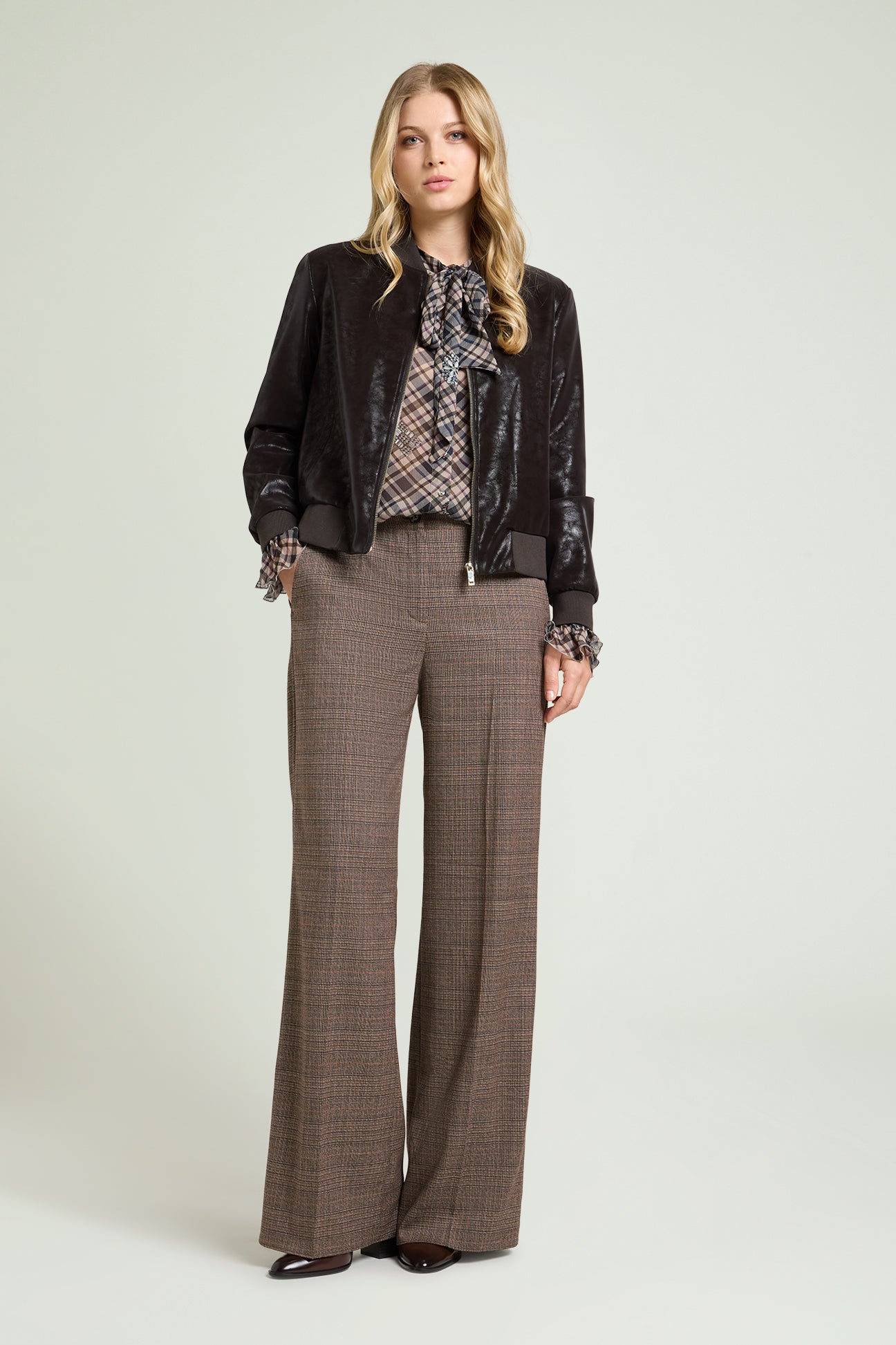 PANTALONI WIDE LEG IN GALLES
