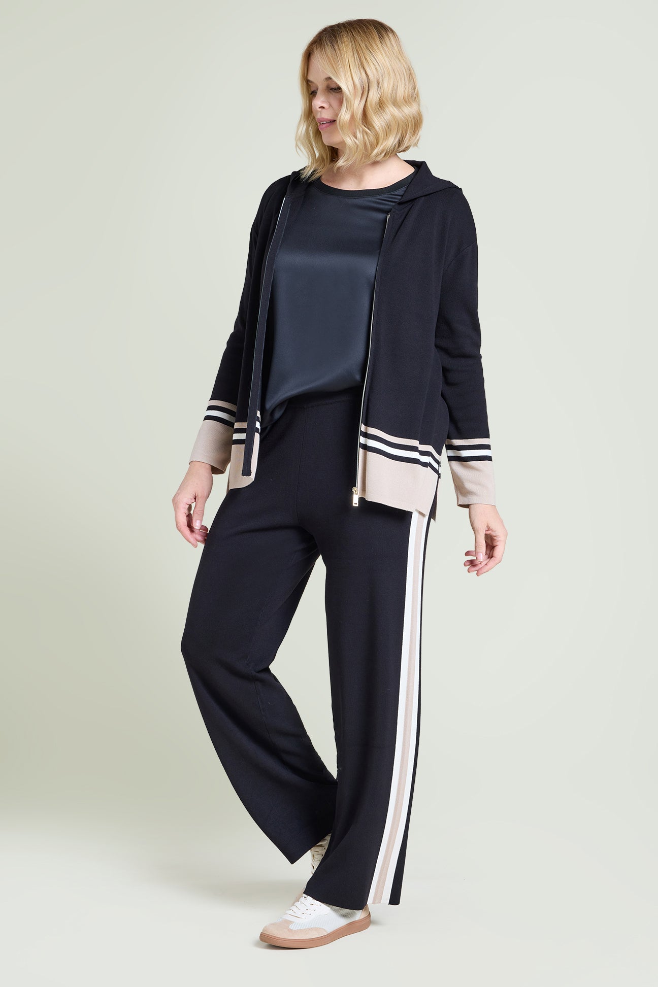 PANTALONI PULL-ON IN MAGLIA CON BANDE
