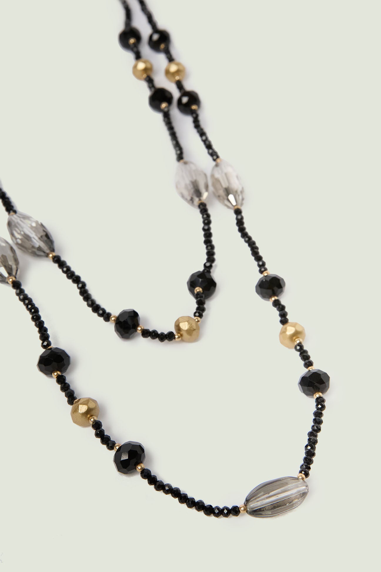 COLLANA A DUE FILE CON MIX DI PIETRE