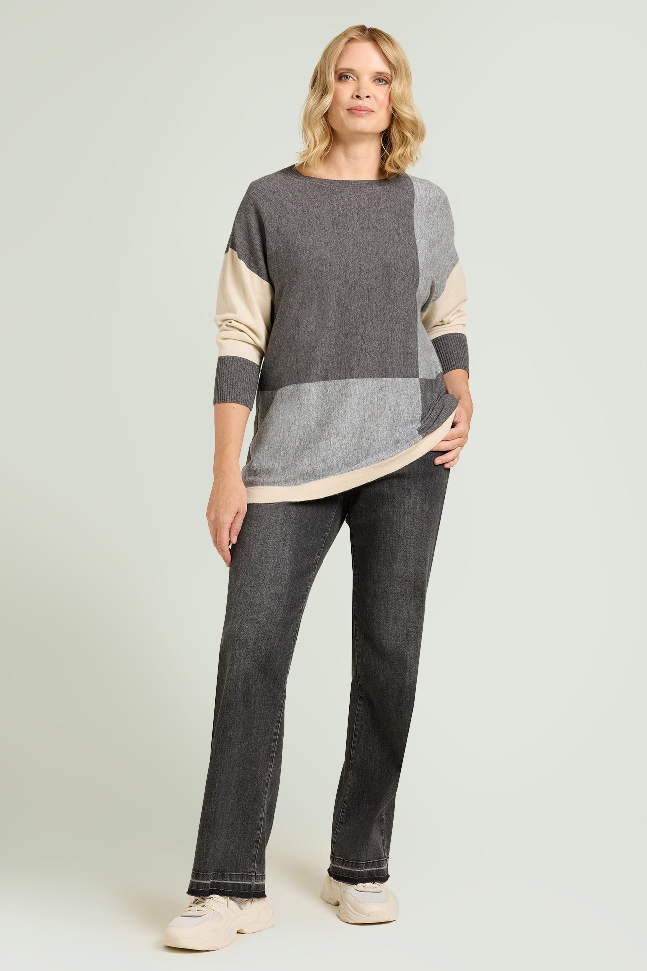 MAGLIA MISTO CASHMERE COLOR BLOCK