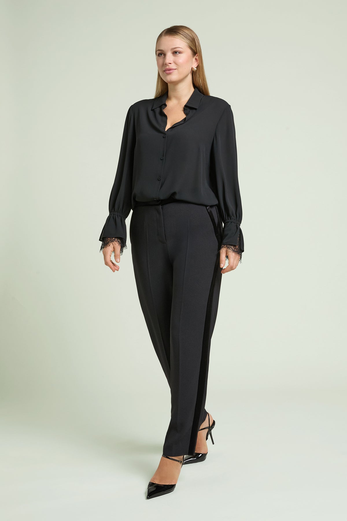 CAMICIA CON POLSO IN PIZZO
