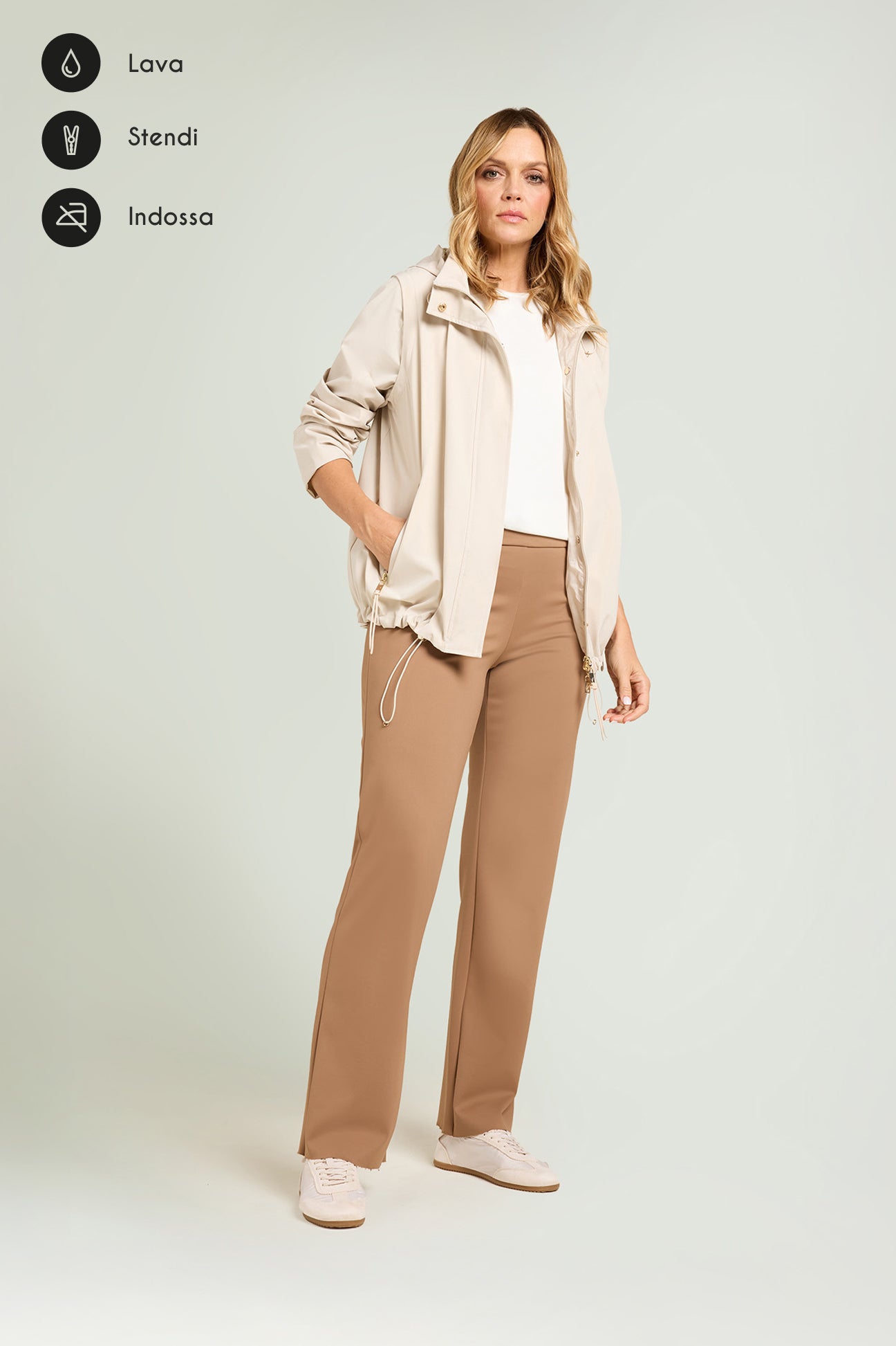 PANTALONI PULL-ON DRITTI IN TECNO-STRETCH