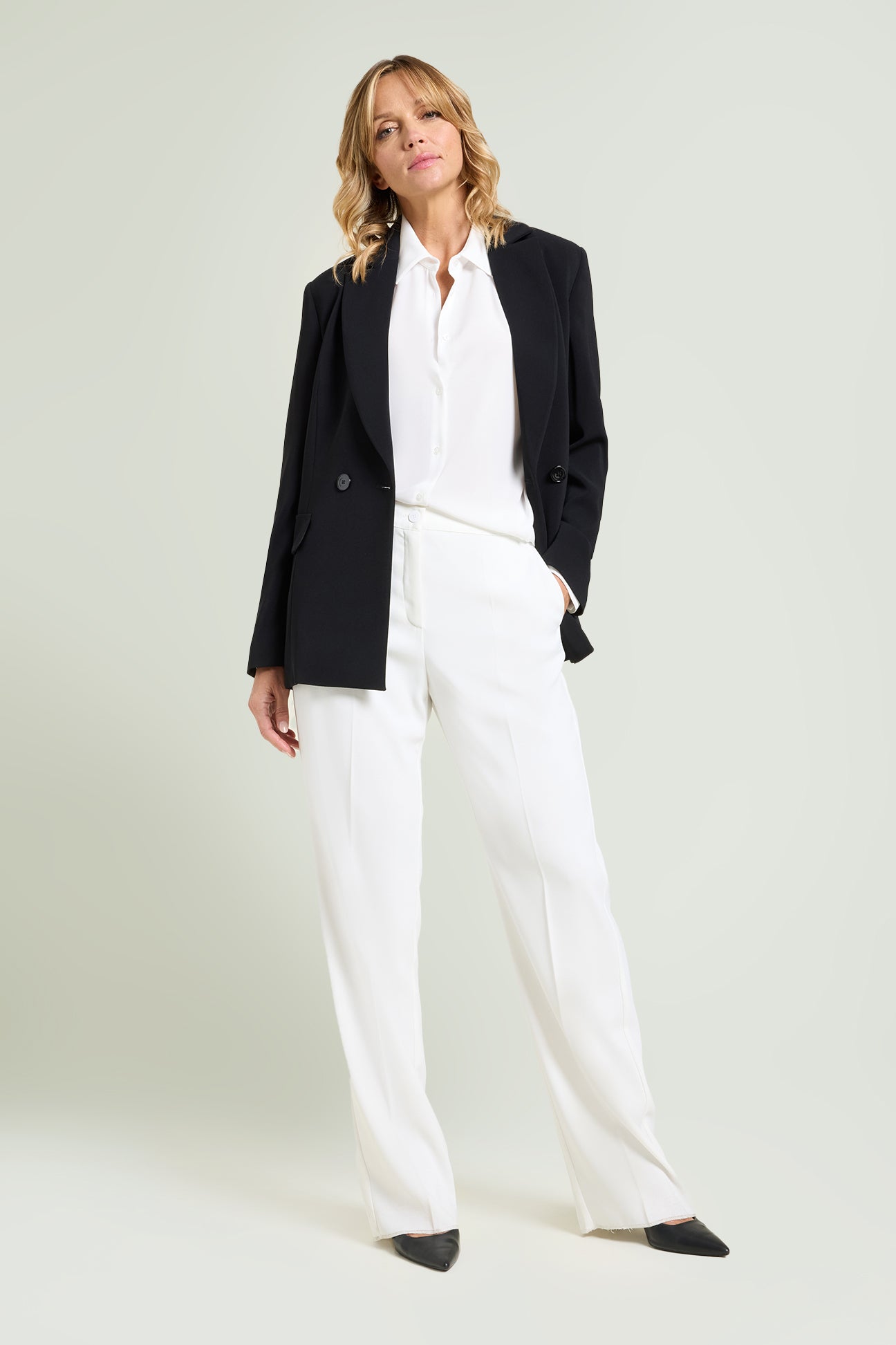 PANTALONI PALAZZO IN CREPE CADY