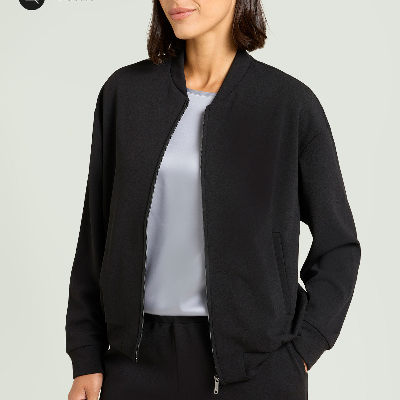 BOMBER IN SCUBA CREPE