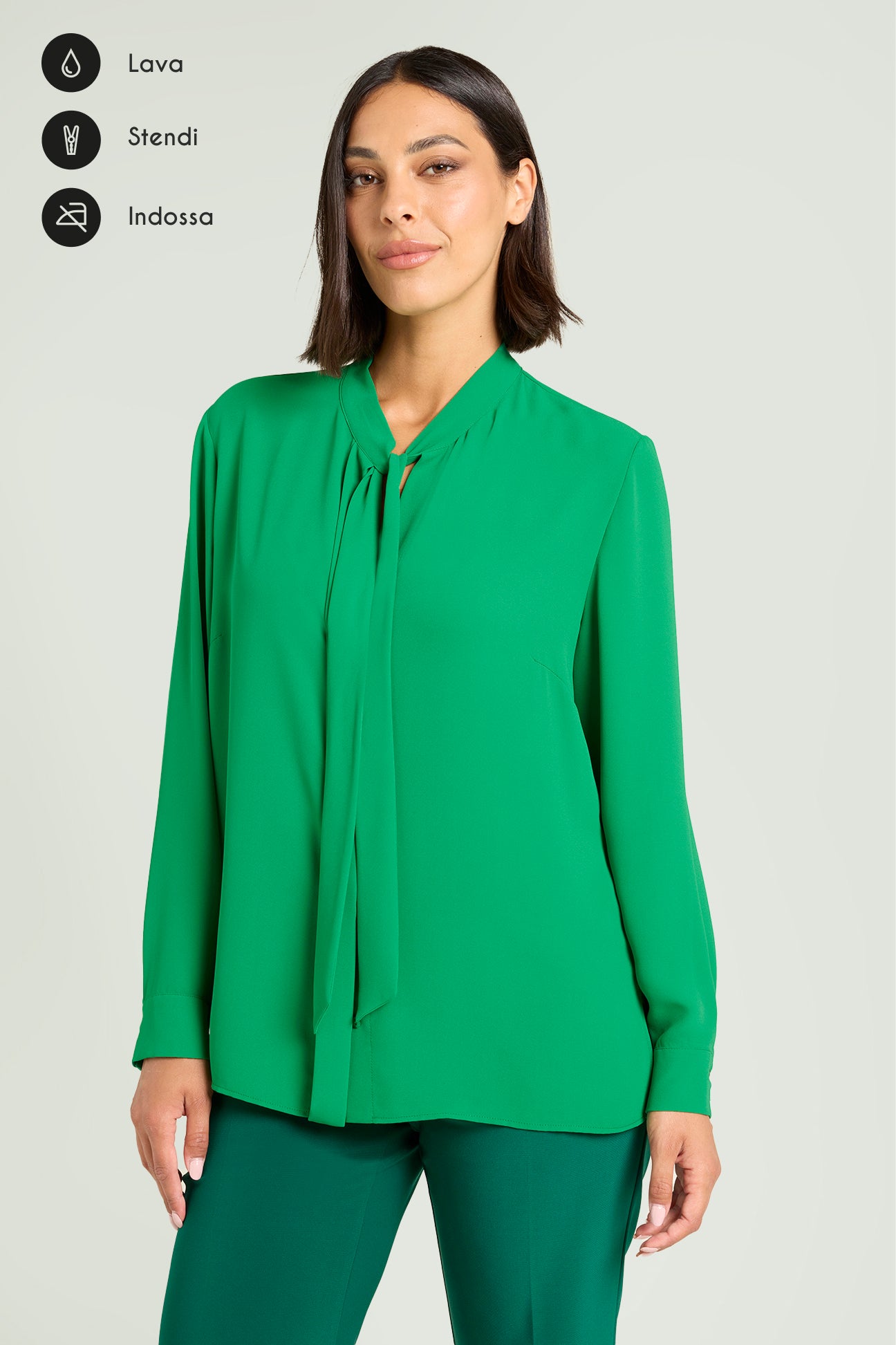 BLUSA IN DOPPIA GEORGETTE CON SCIARPINA