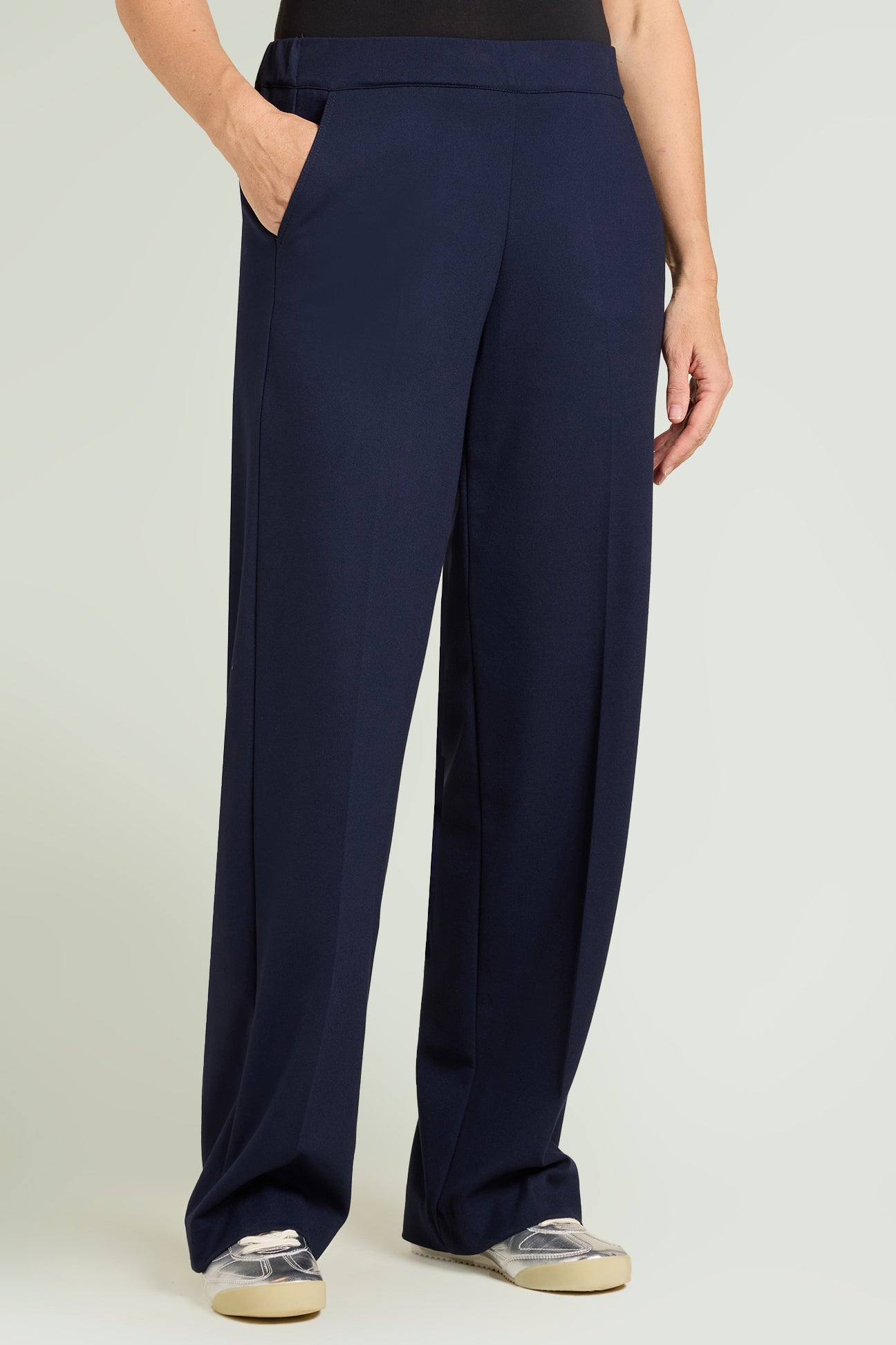 PANTALONI PULL-ON WIDE LEG IN PUNTO MILANO