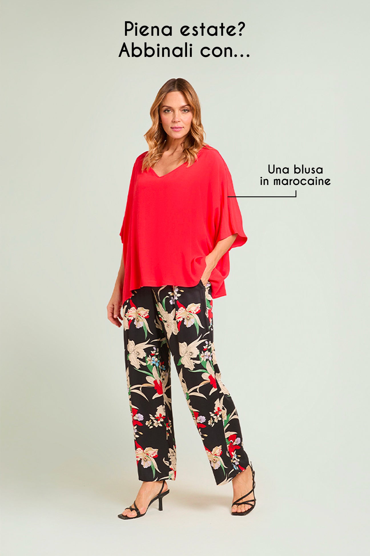 PANTALONI IN SATIN STAMPATO