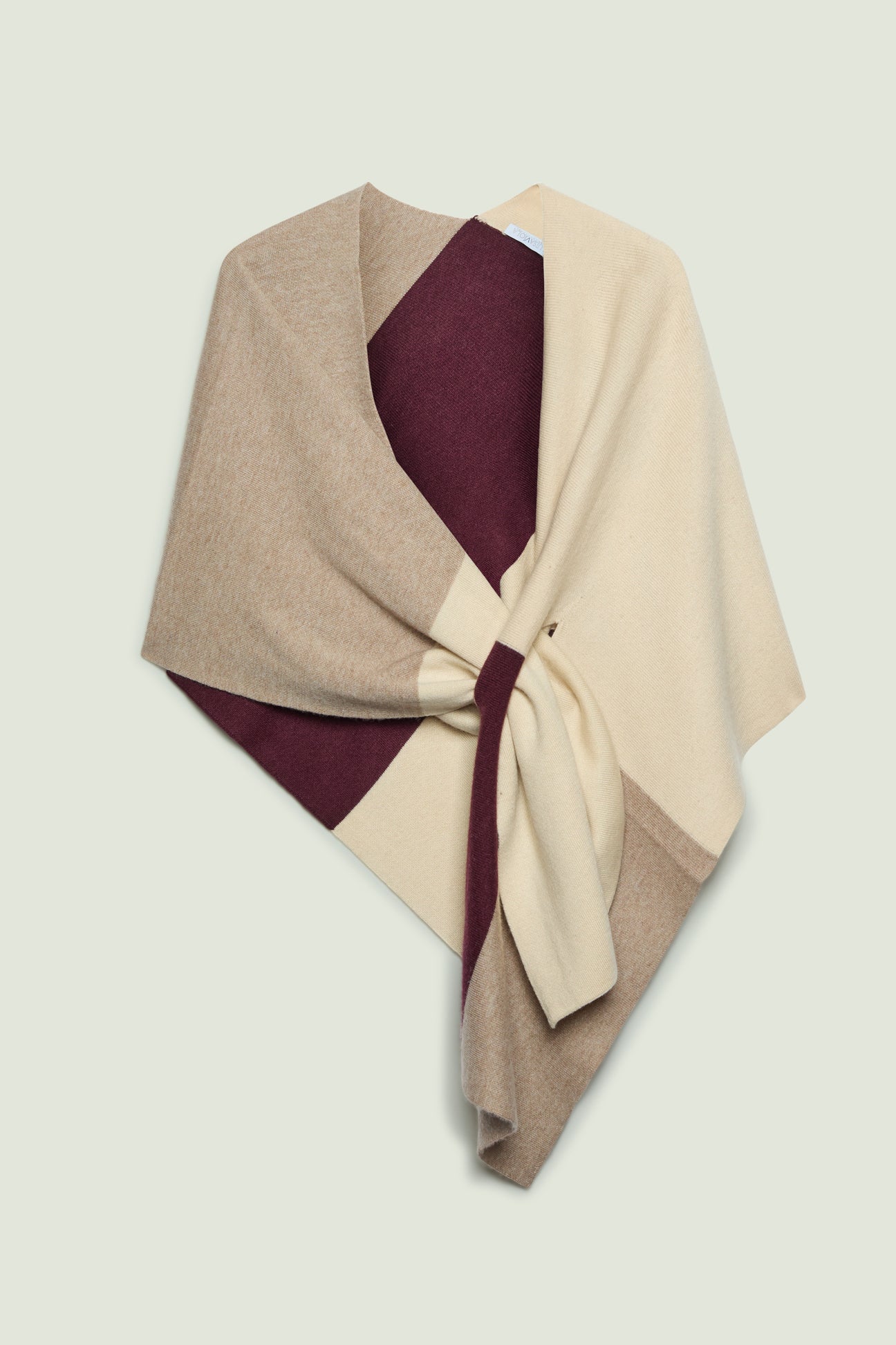 MANTELLA IN MAGLIA COLOR BLOCK