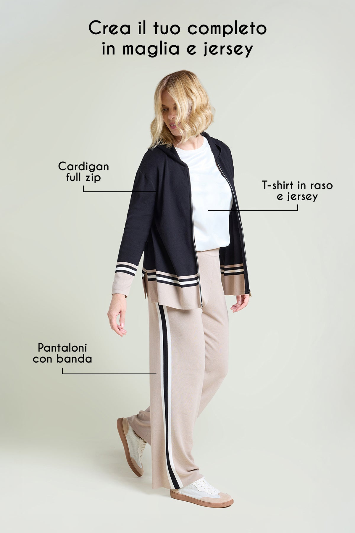 CARDIGAN CON ZIP E CAPPUCCIO