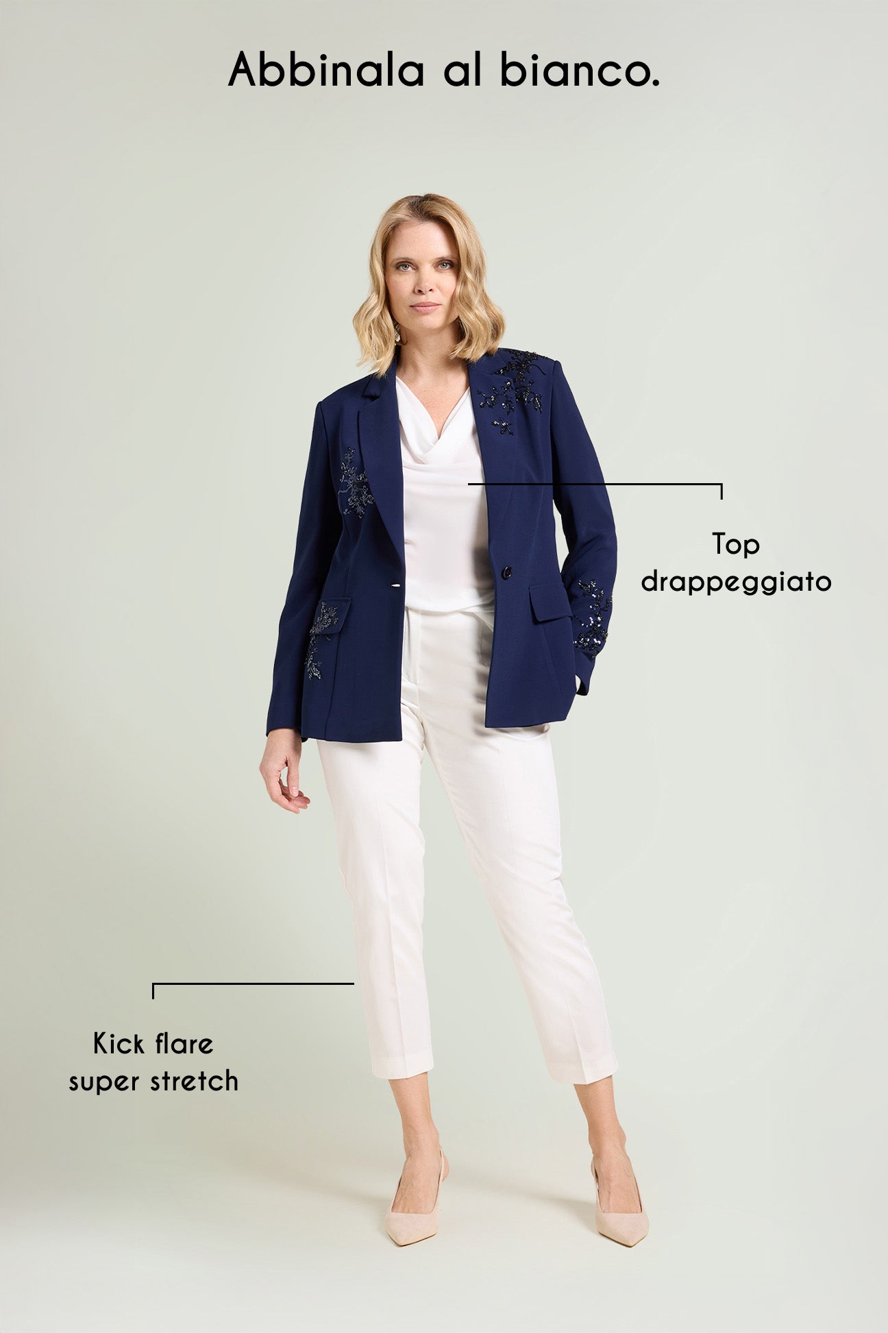 BLAZER RICAMATO IN CADY