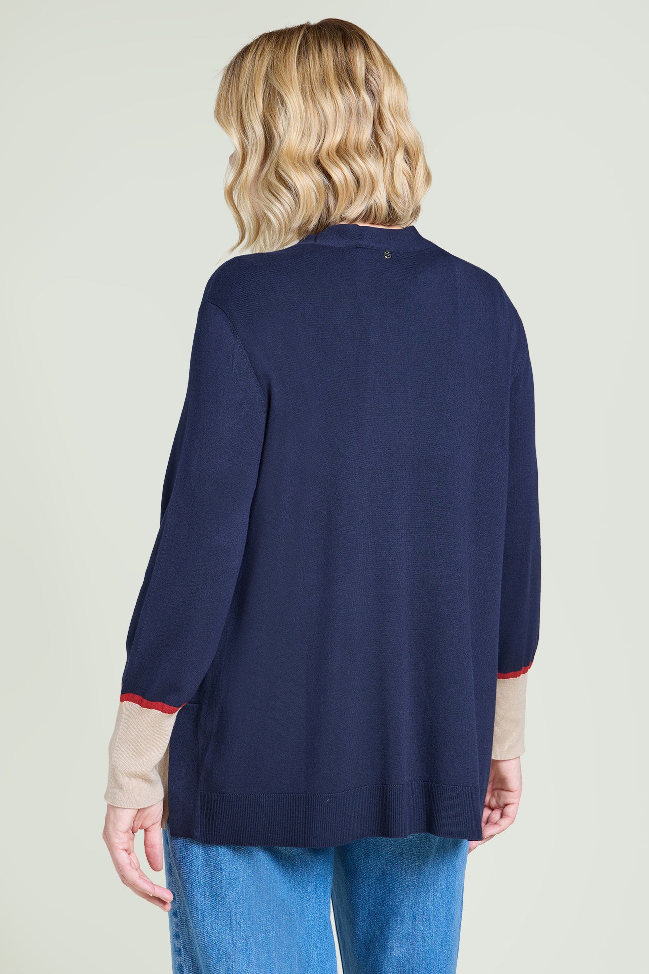 CARDIGAN COLOR-BLOCK IN VISCOSA COMFORT