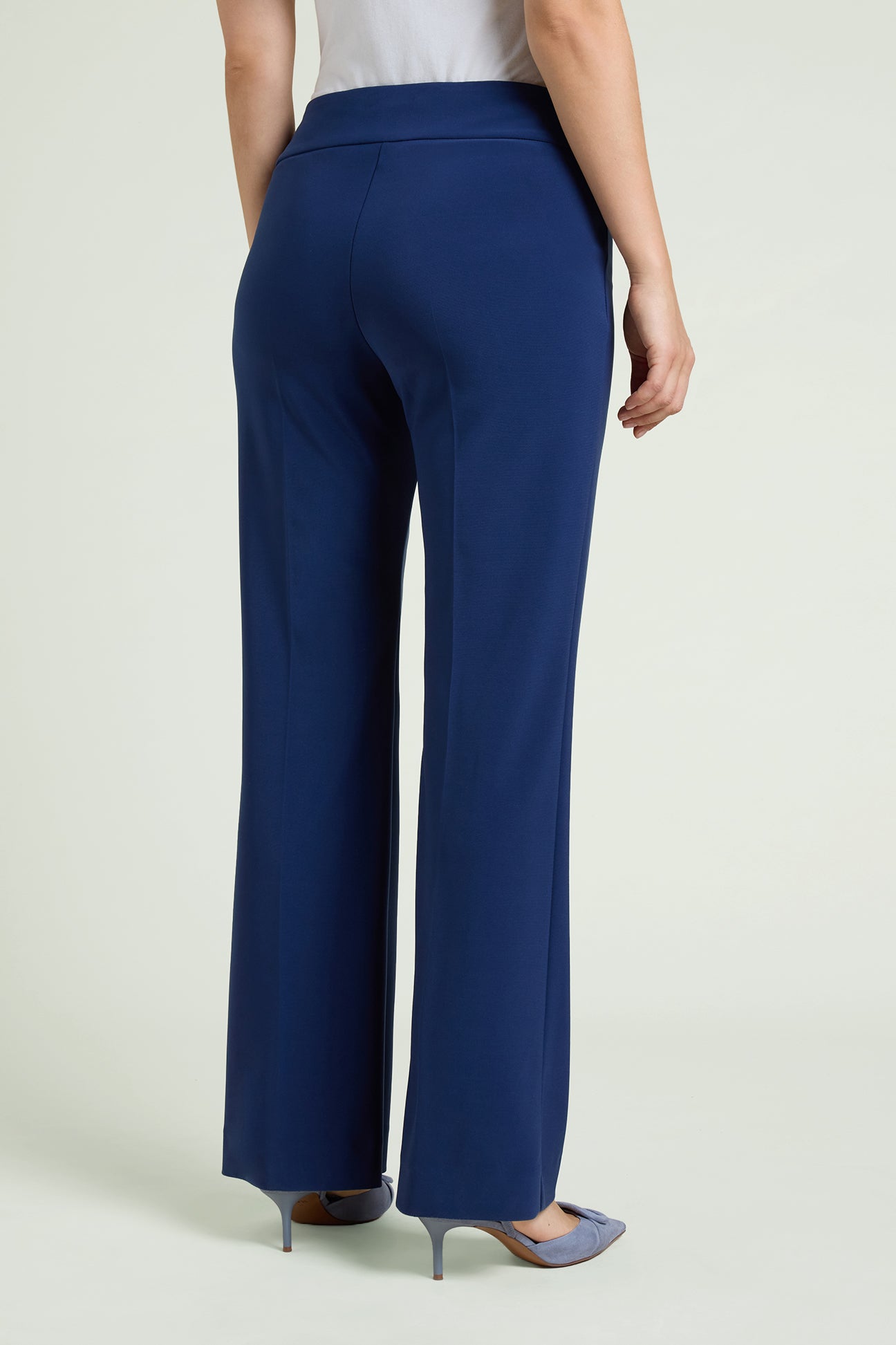 PANTALONI PULL-ON FLARE IN COMPACT STRETCH