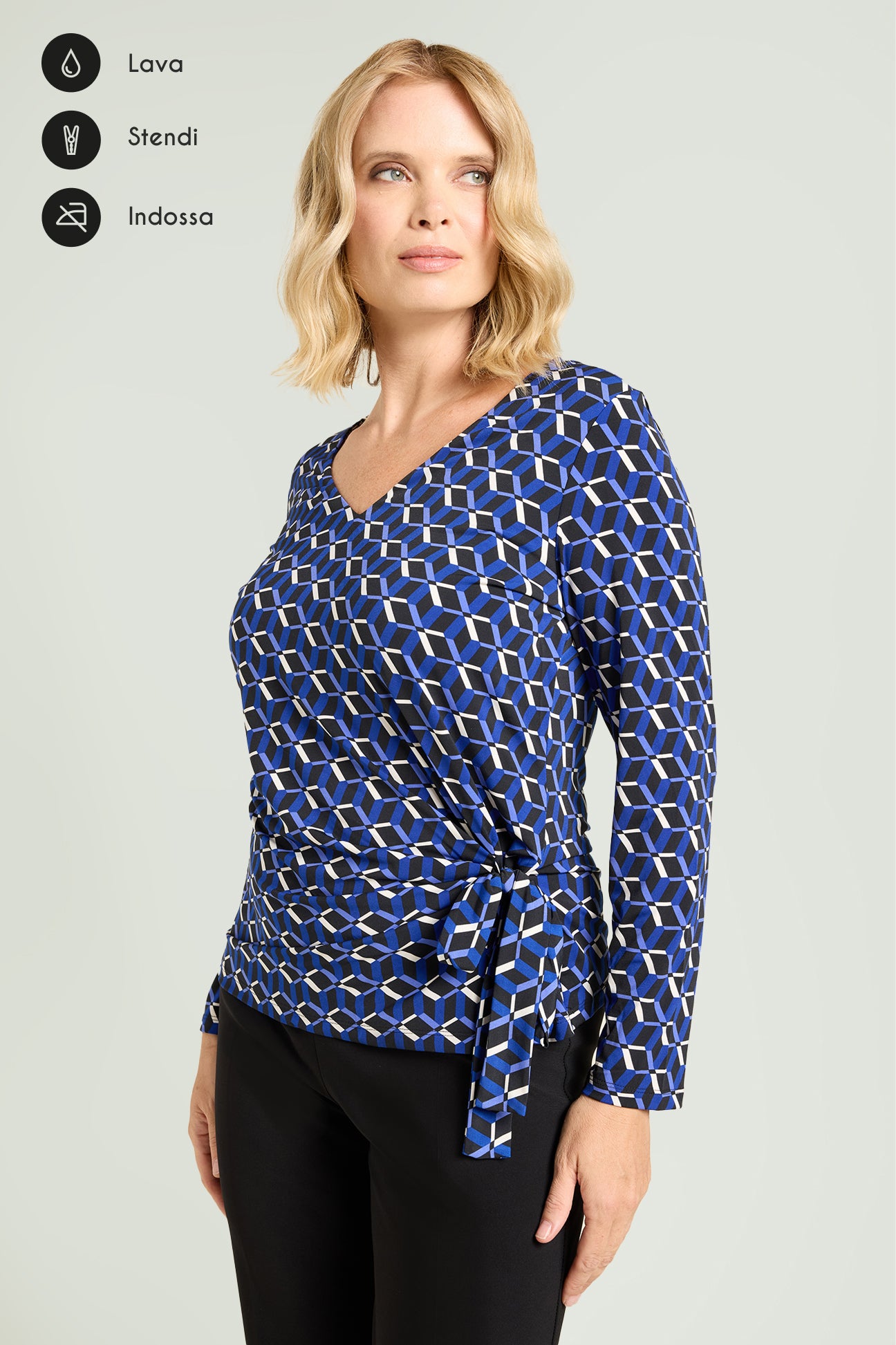 BLUSA STAMPATA IN JERSEY