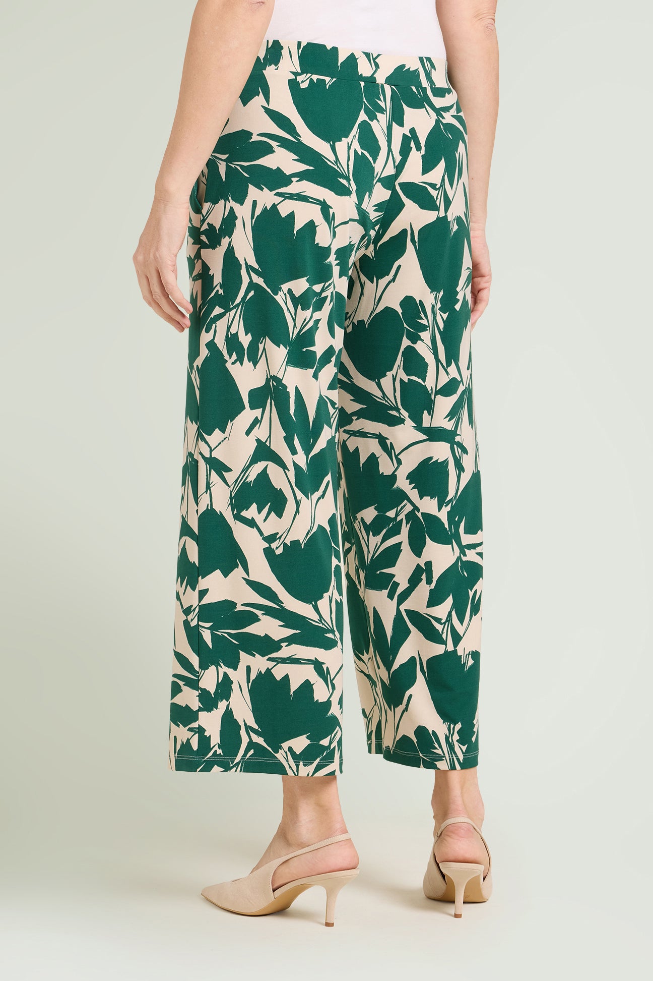 PANTALONI PULL-ON CROPPED IN JERSEY STAMPATO