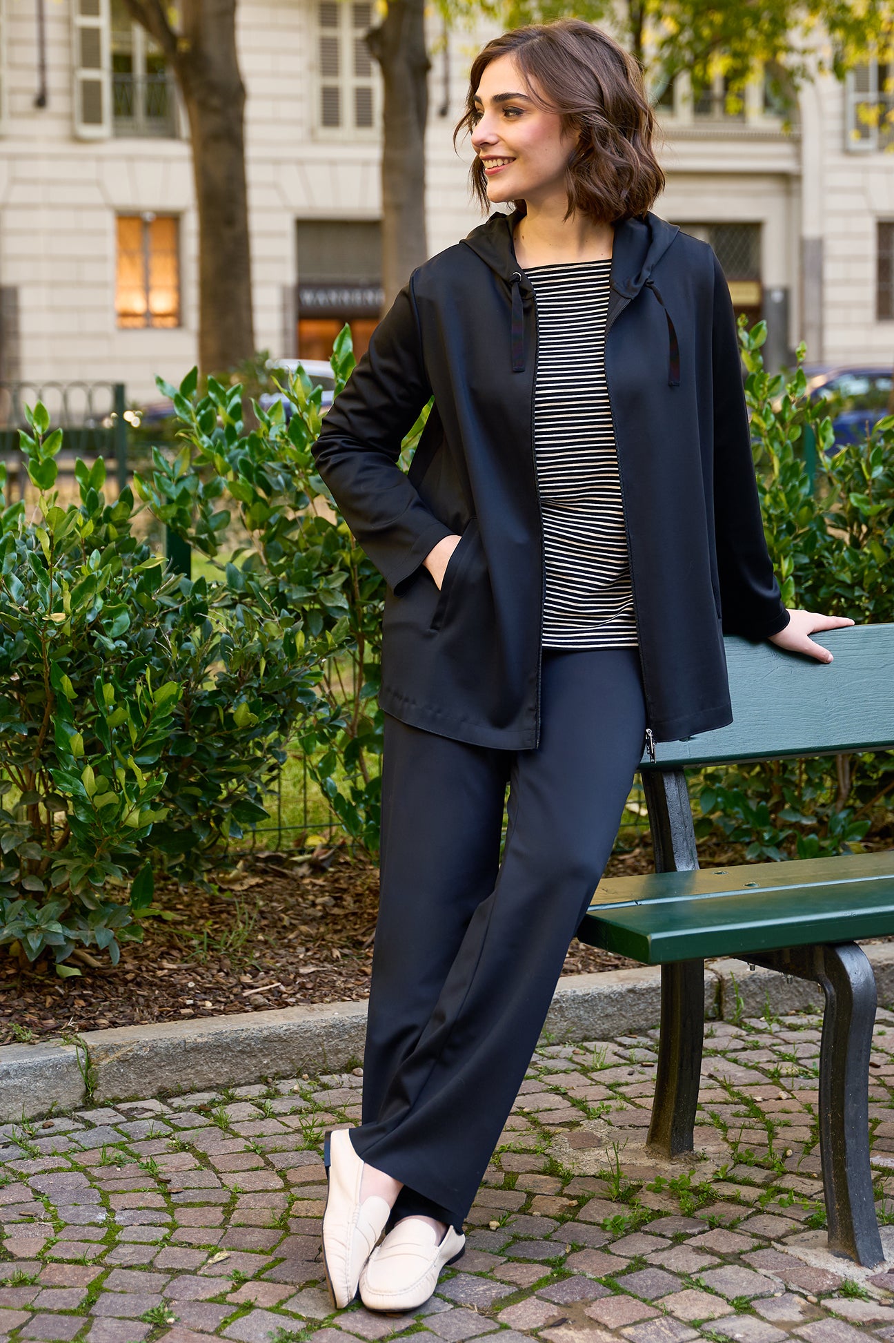 PANTALONI PULL-ON A SIGARETTA IN TECNO-STRETCH