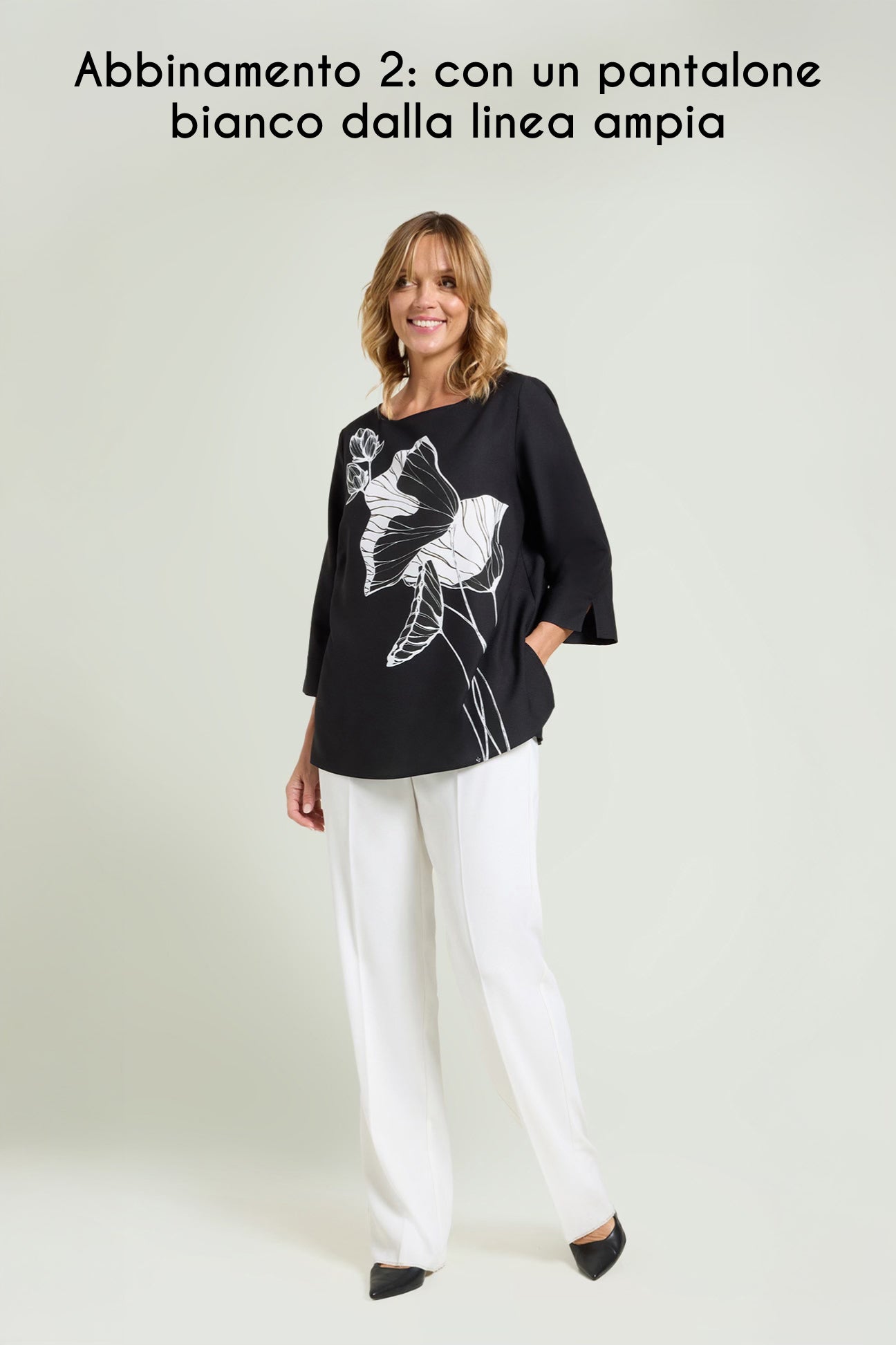 BLUSA CON STAMPA PIAZZATA