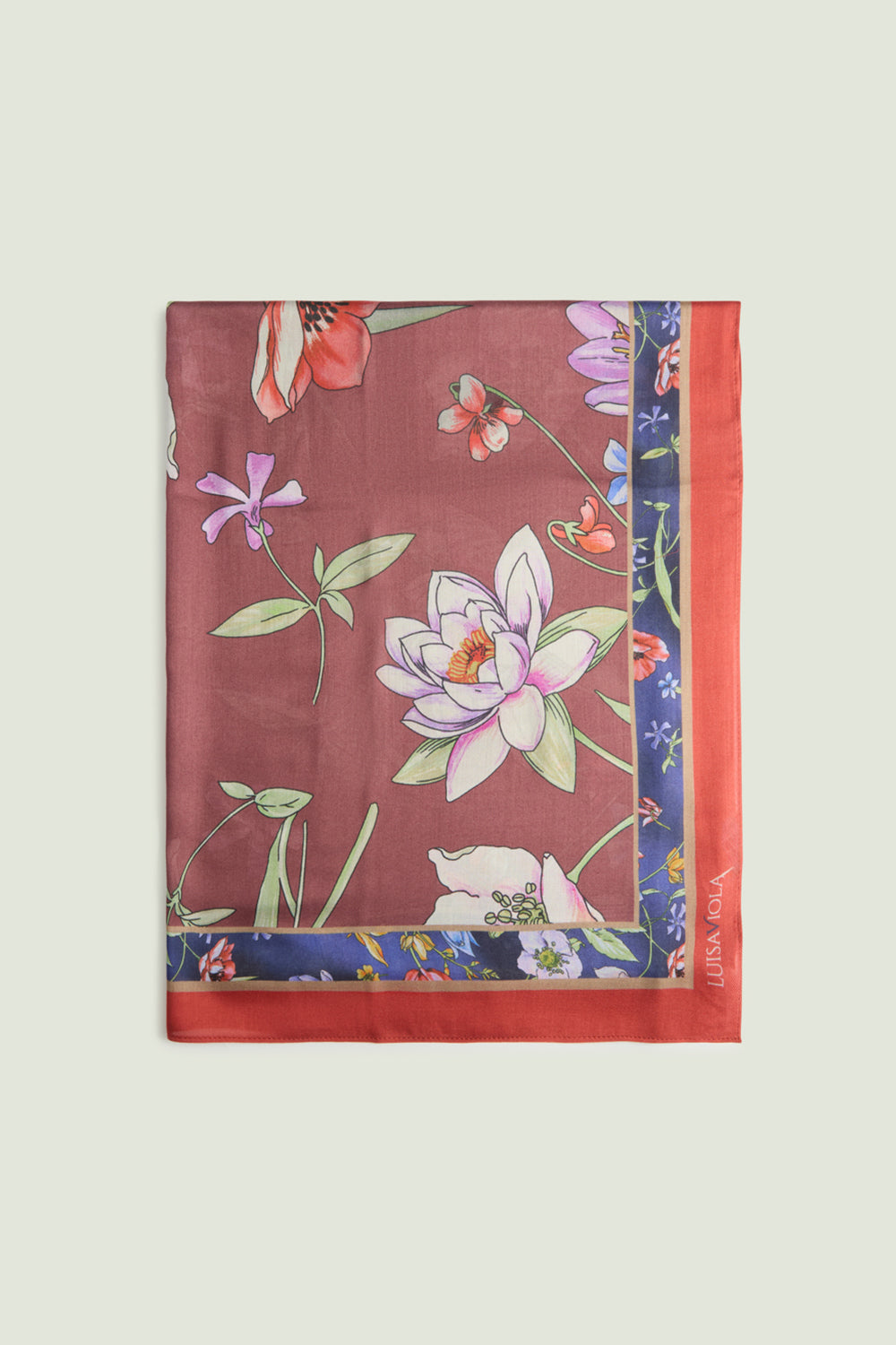 SCIARPA-FOULARD CON STAMPA FLOREALE