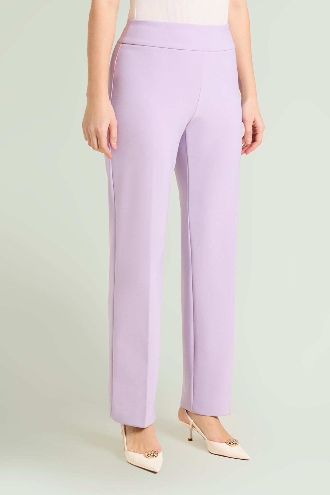 PANTALONI PULL-ON DRITTI IN COMPACT STRETCH