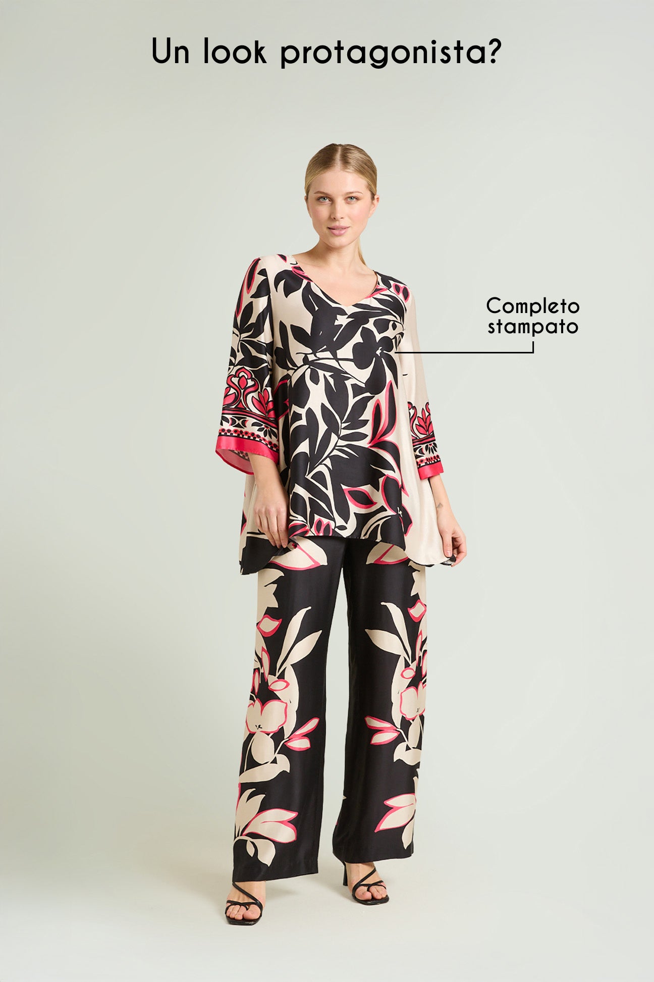 BLUSA IN SATIN STAMPATO