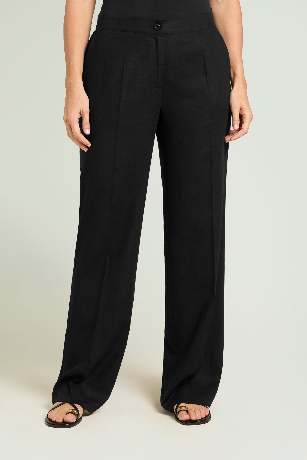 PANTALONI AMPI IN LINO-VISCOSA