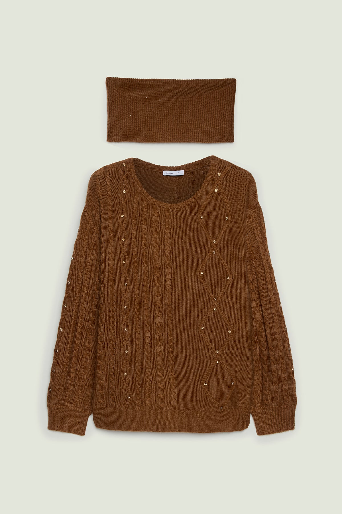 MAGLIA A TRECCE CON CASTONI