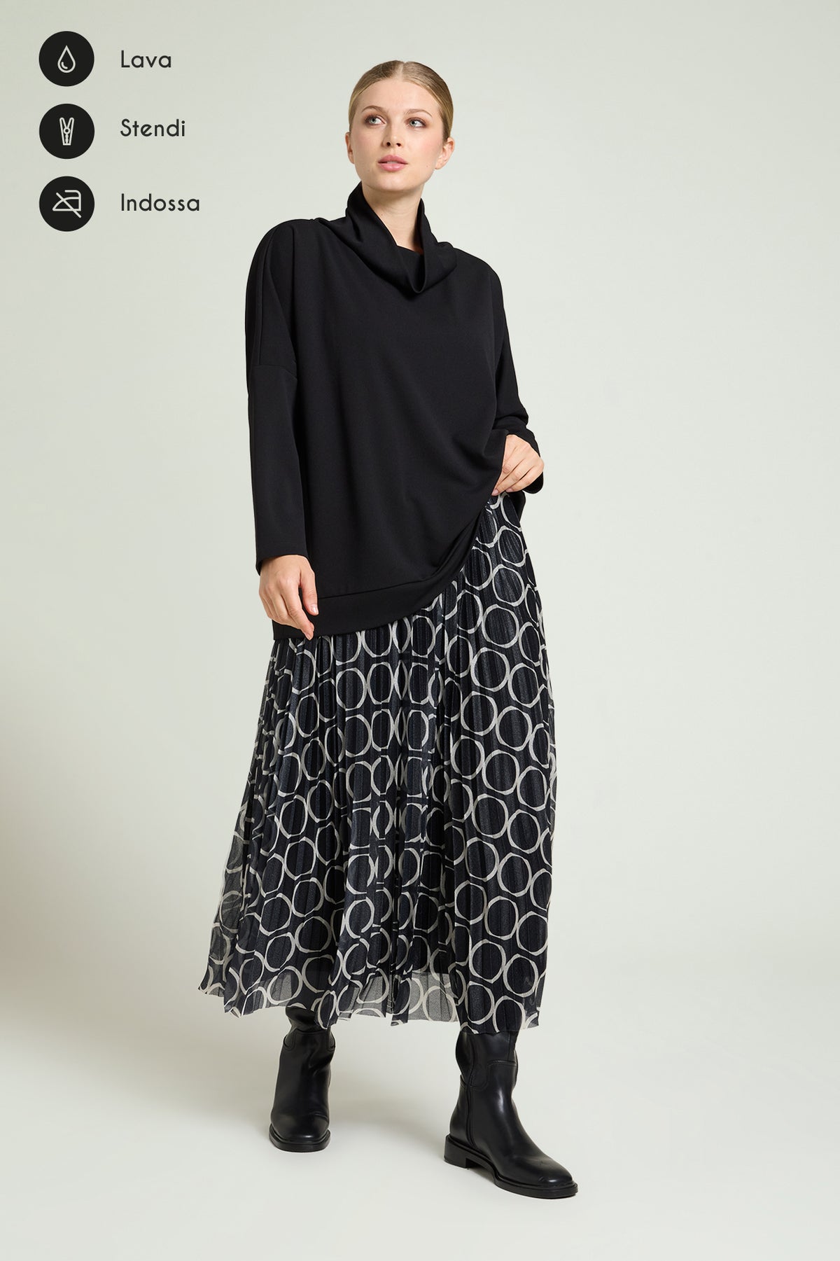 GONNA PLISSE' IN TULLE STAMPATO