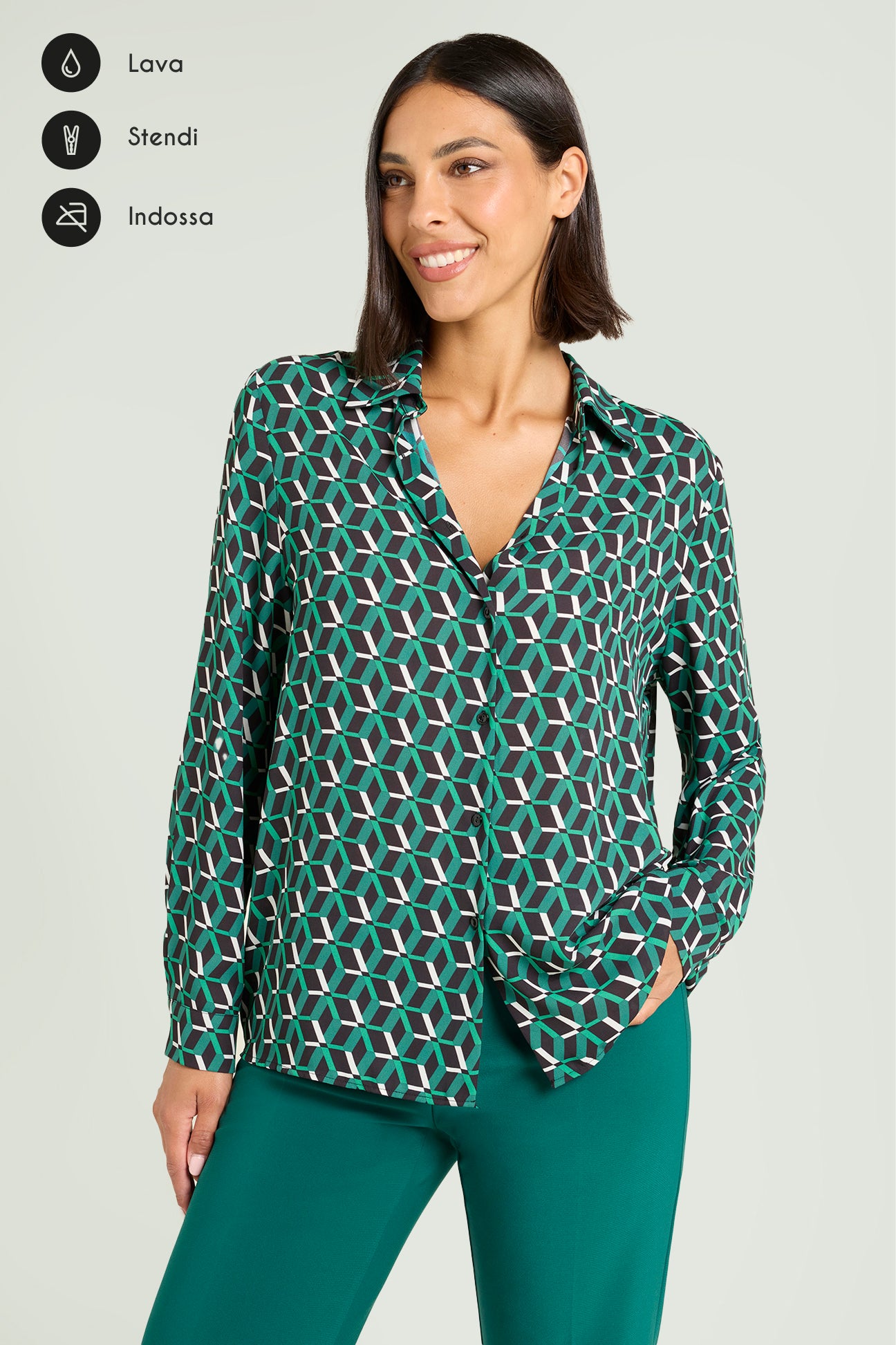 CAMICIA IN DOPPIA GEORGETTE STAMPATA