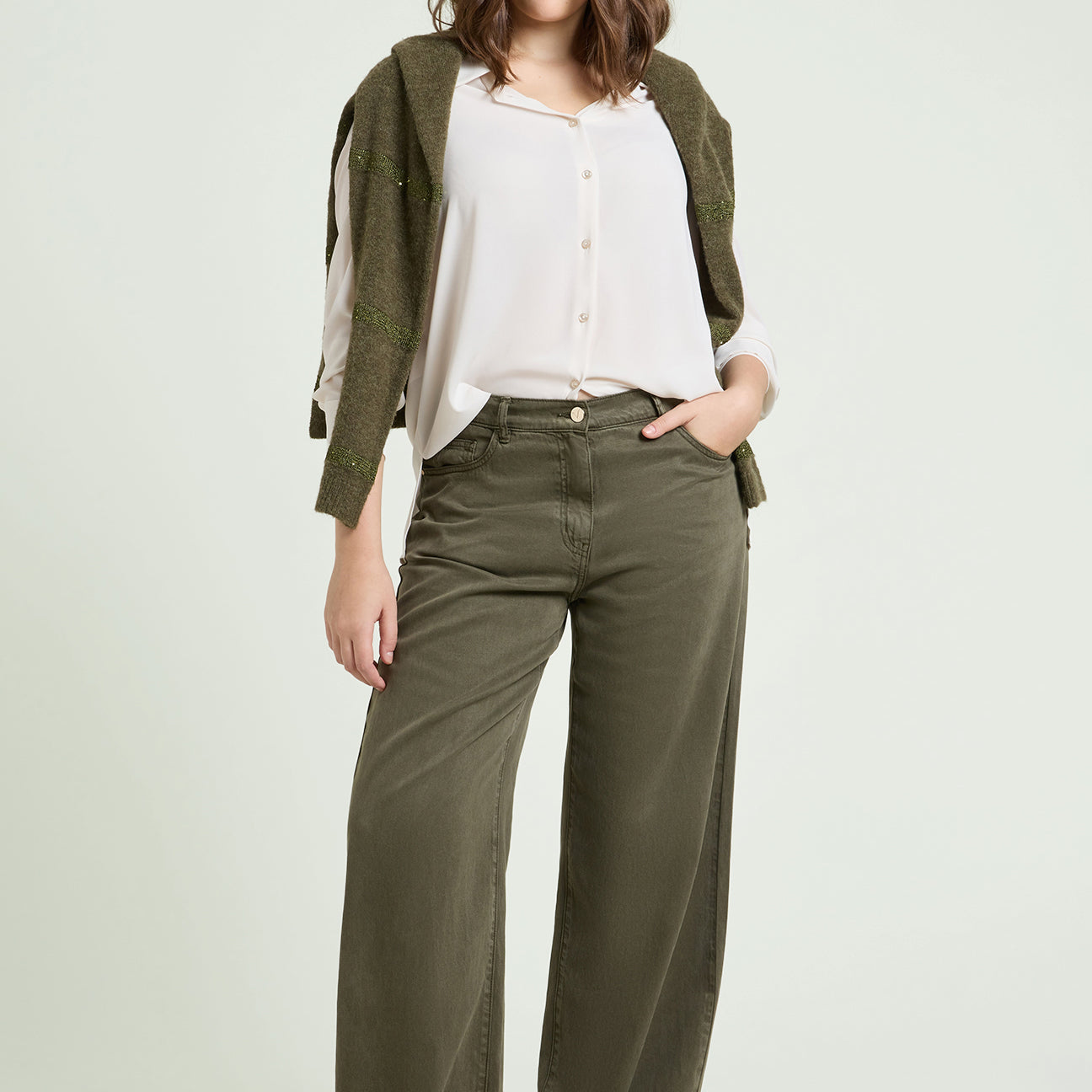 PANTALONI 5 TASCHE WIDE LEG