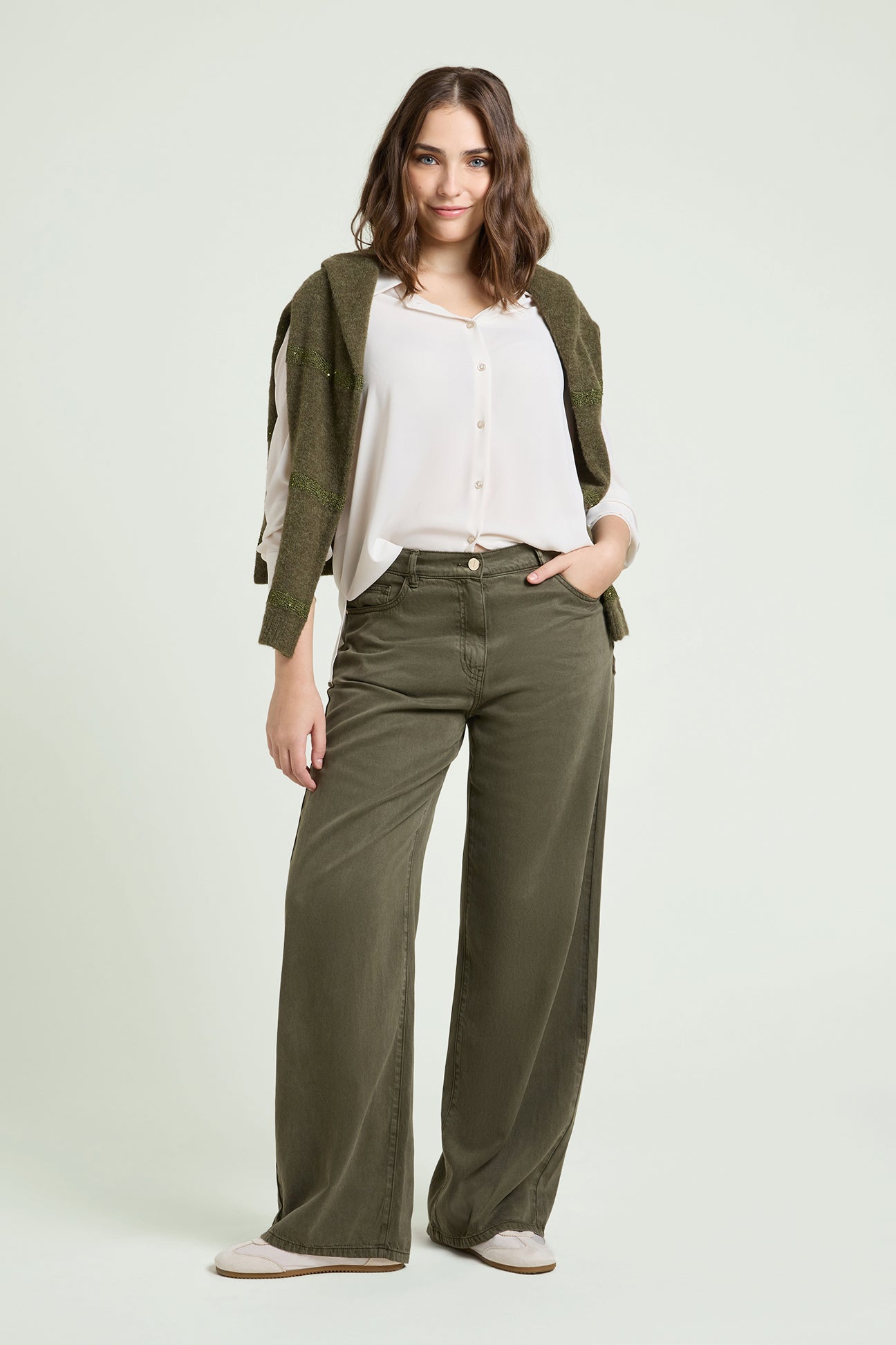 PANTALONI 5 TASCHE WIDE LEG