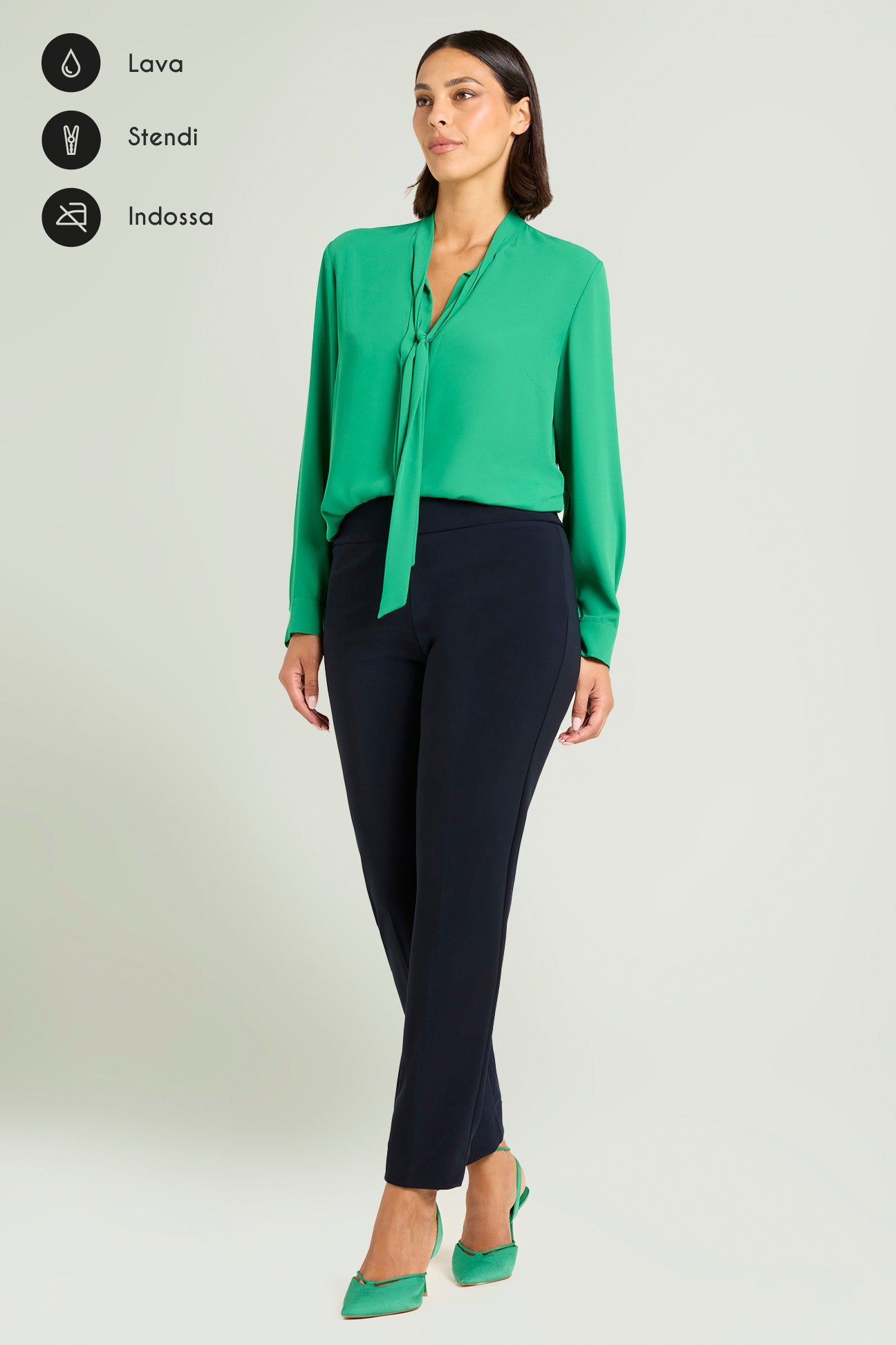 PANTALONI PULL-ON SKINNY IN COMPATTO STRETCH