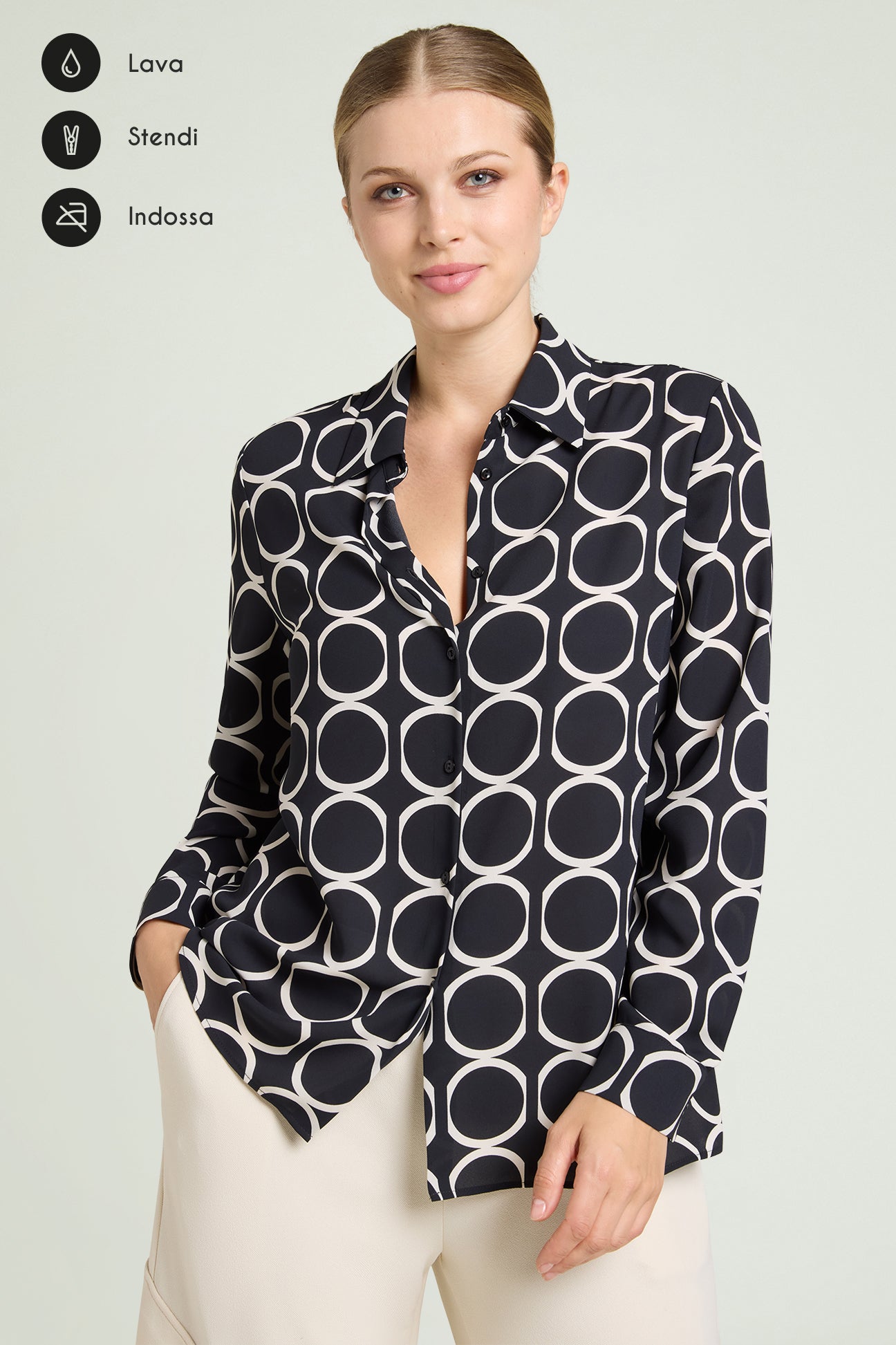 CAMICIA STAMPATA IN DOPPIA GEORGETTE