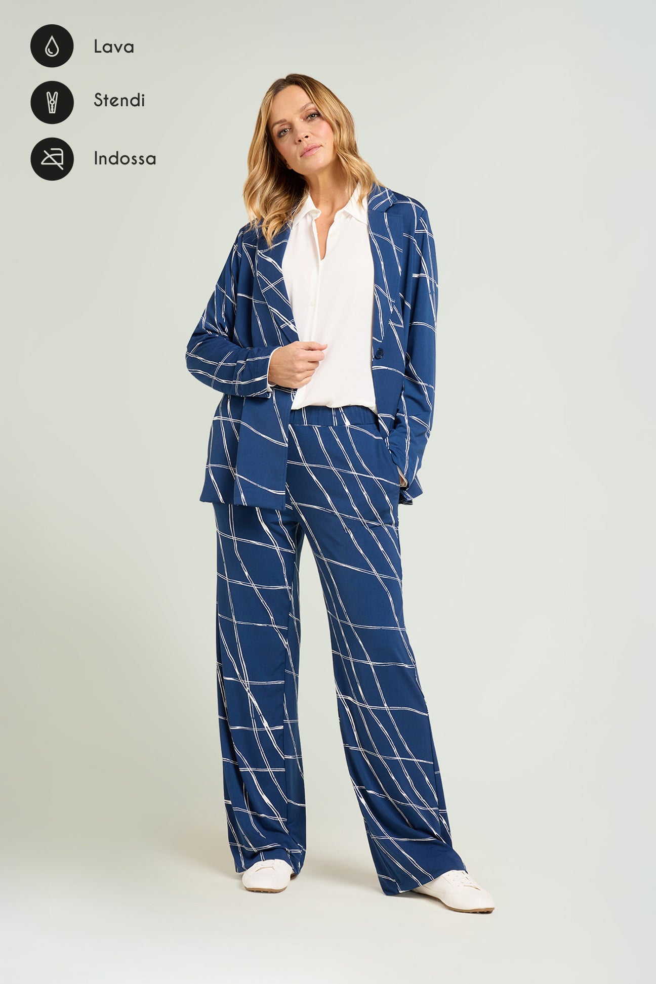 PANTALONI PULL-ON IN JERSEY STAMPATO