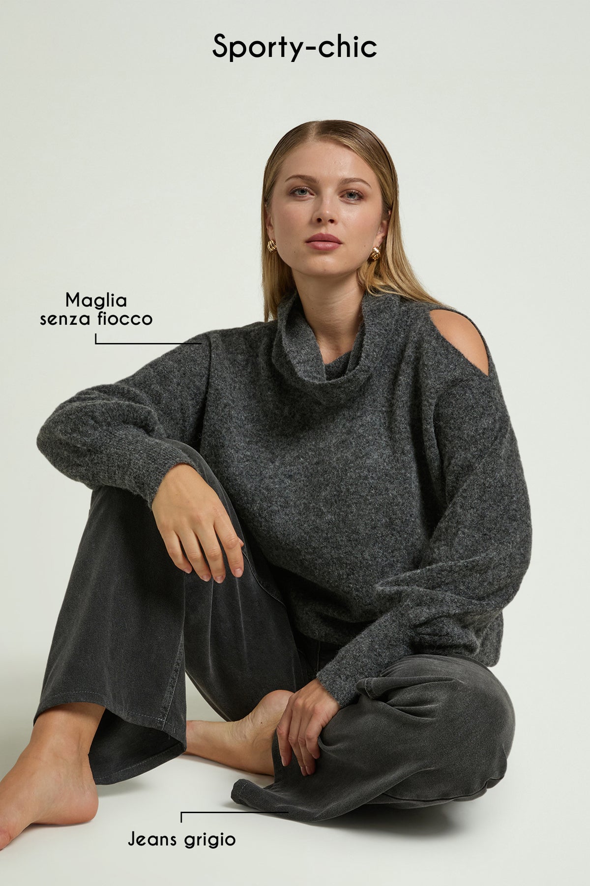 MAGLIA CUT-OFF CON SPILLA IN VELLUTO