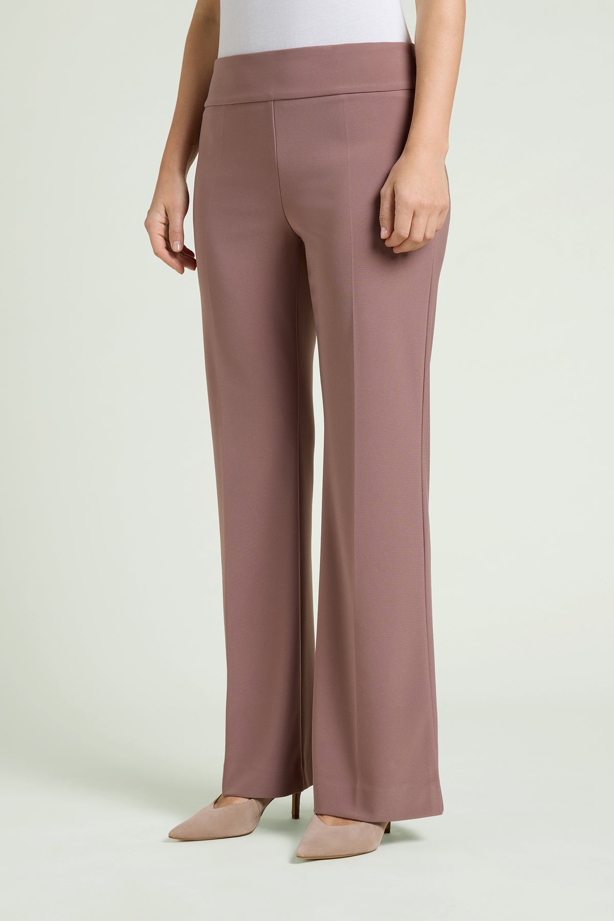 PANTALONI PULL-ON FLARE IN COMPACT STRETCH