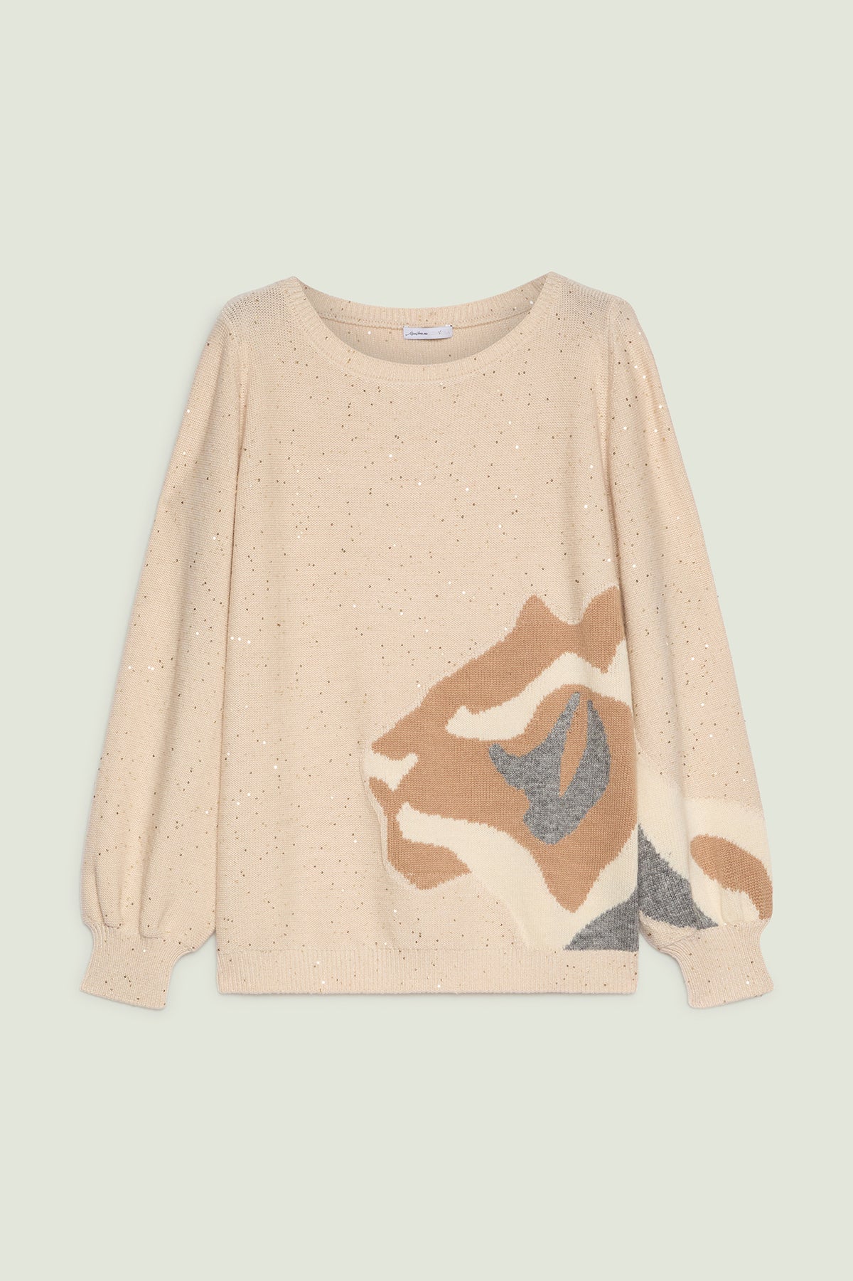 MAGLIA CON INTARSIO ANIMALIER