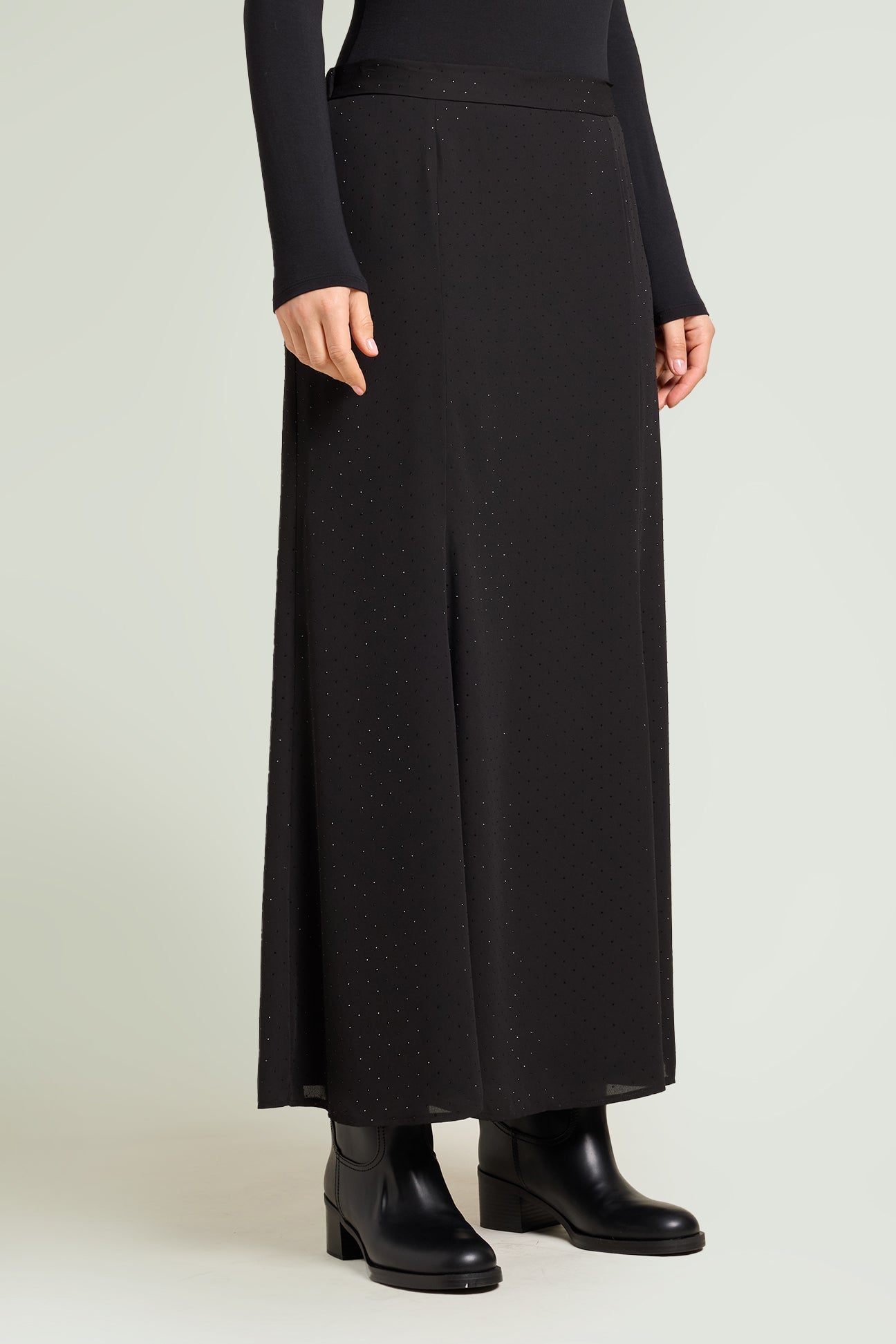 GONNA LUNGA IN GEORGETTE FULL-STRASS