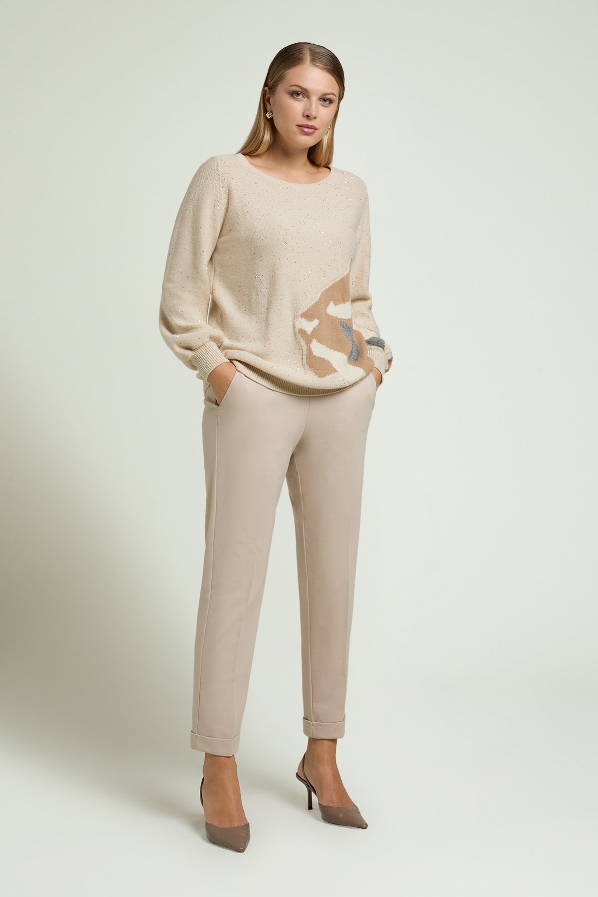 MAGLIA CON INTARSIO ANIMALIER