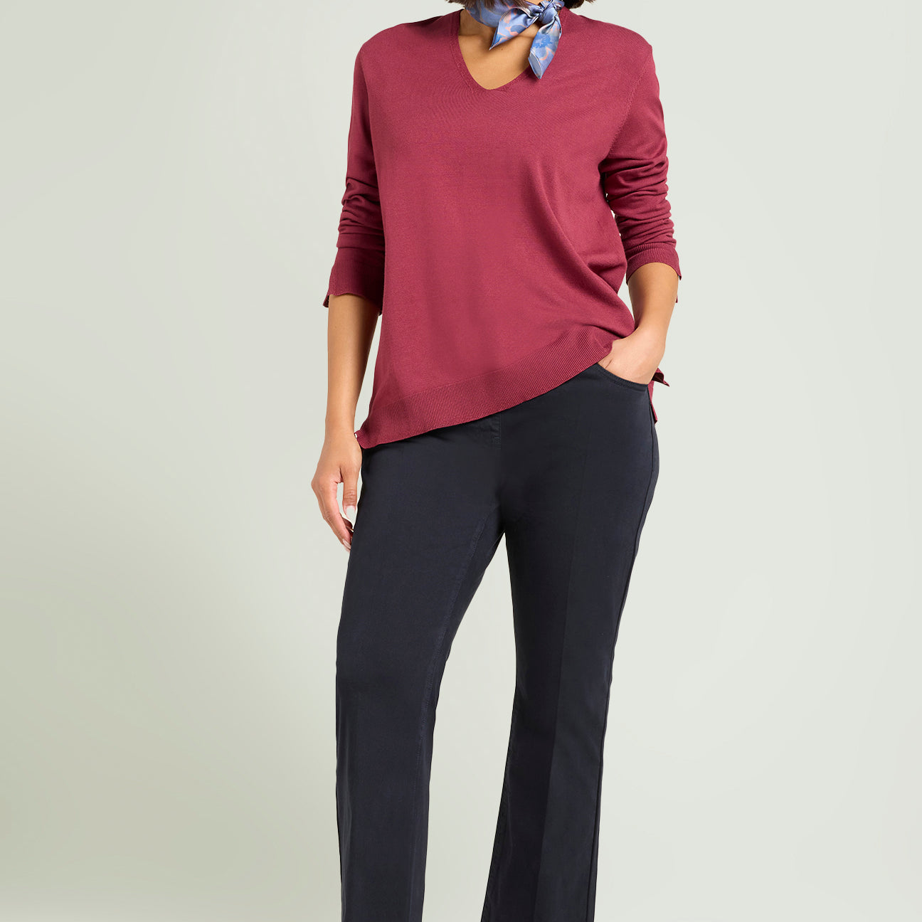 PANTALONI PULL-ON KICK FLARE IN WINTER COTTON