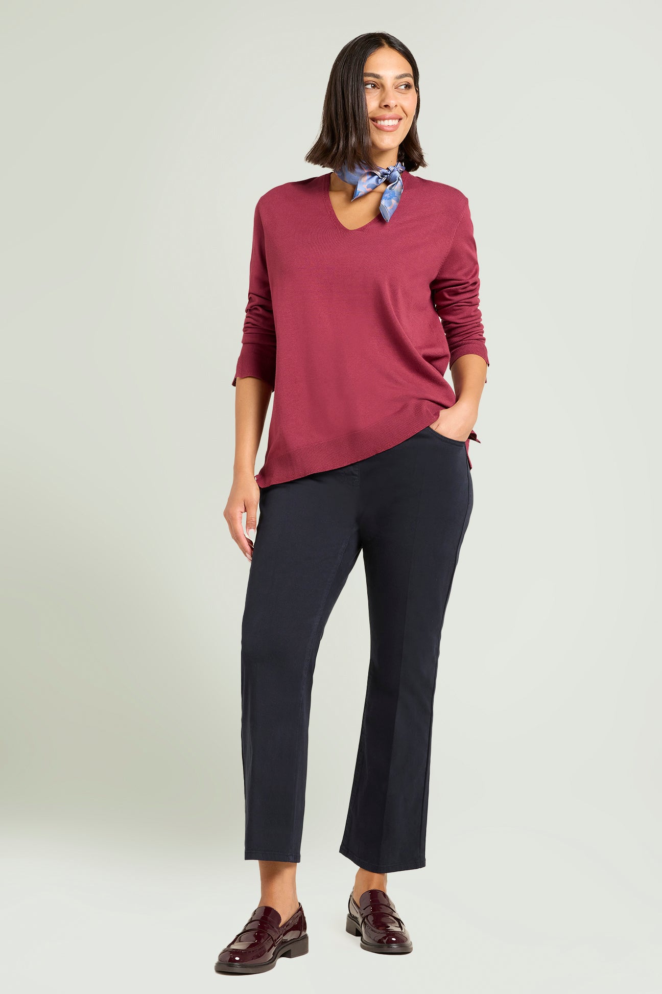 PANTALONI PULL-ON KICK FLARE IN WINTER COTTON
