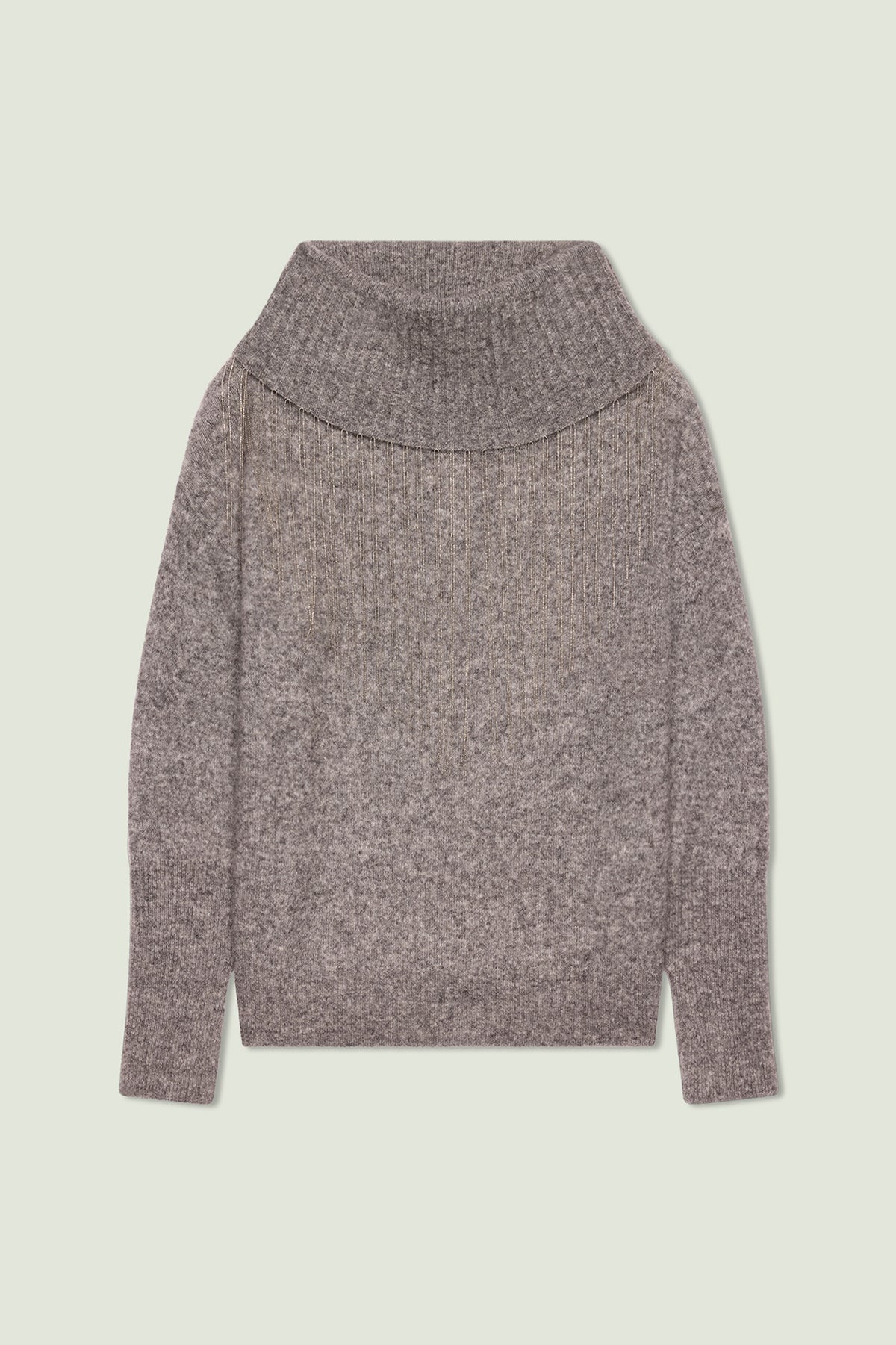 MAGLIA CON FRANGE IN JAIS